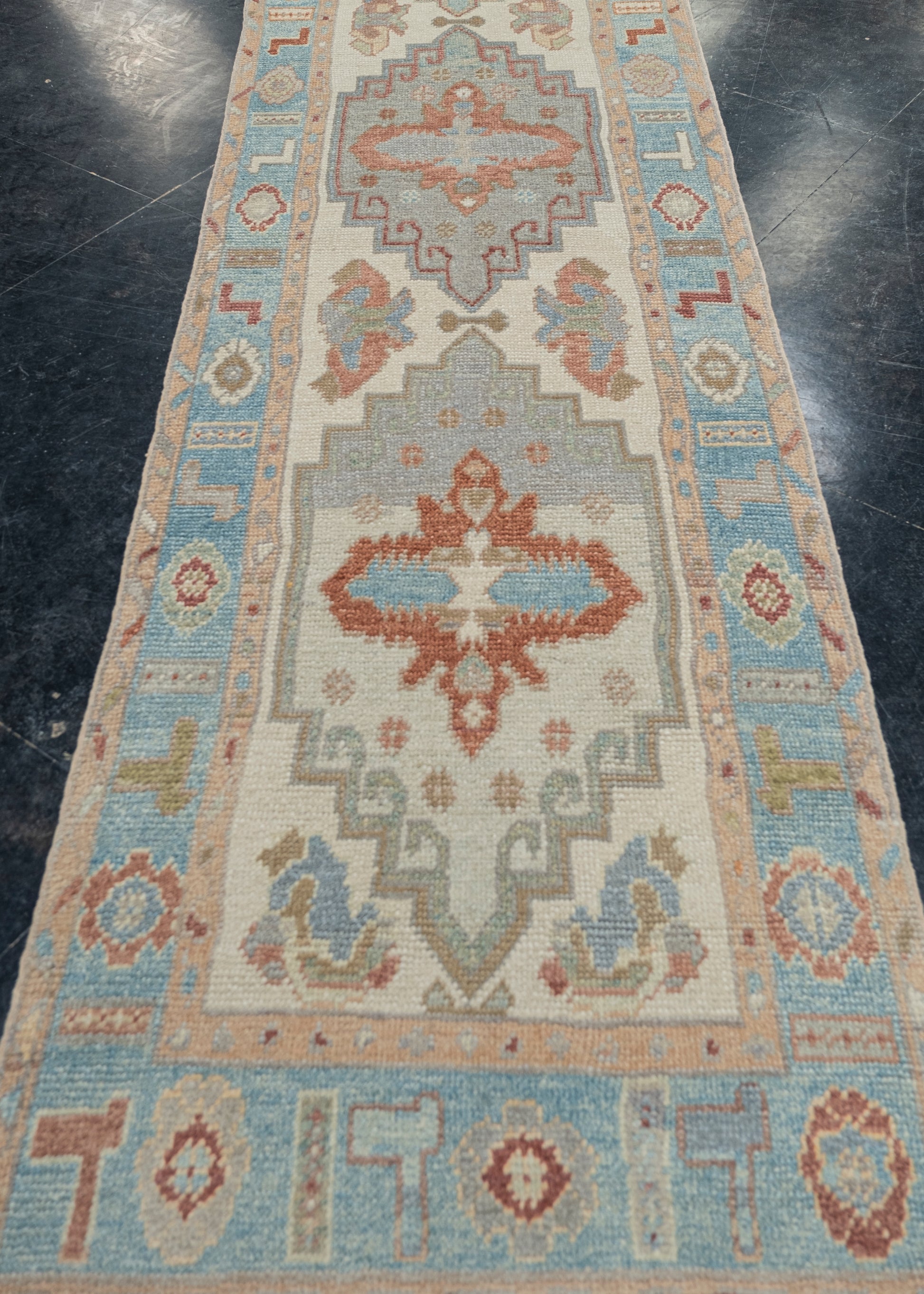 Turkish Oushak Rug 3'1" x 12'2" #2272