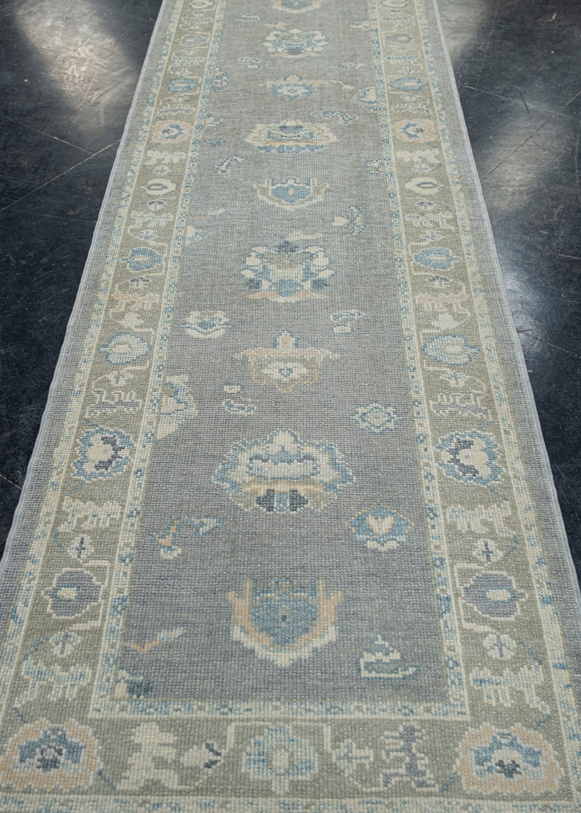 Turkish Oushak Rug 3'1" x 12'3" #11938