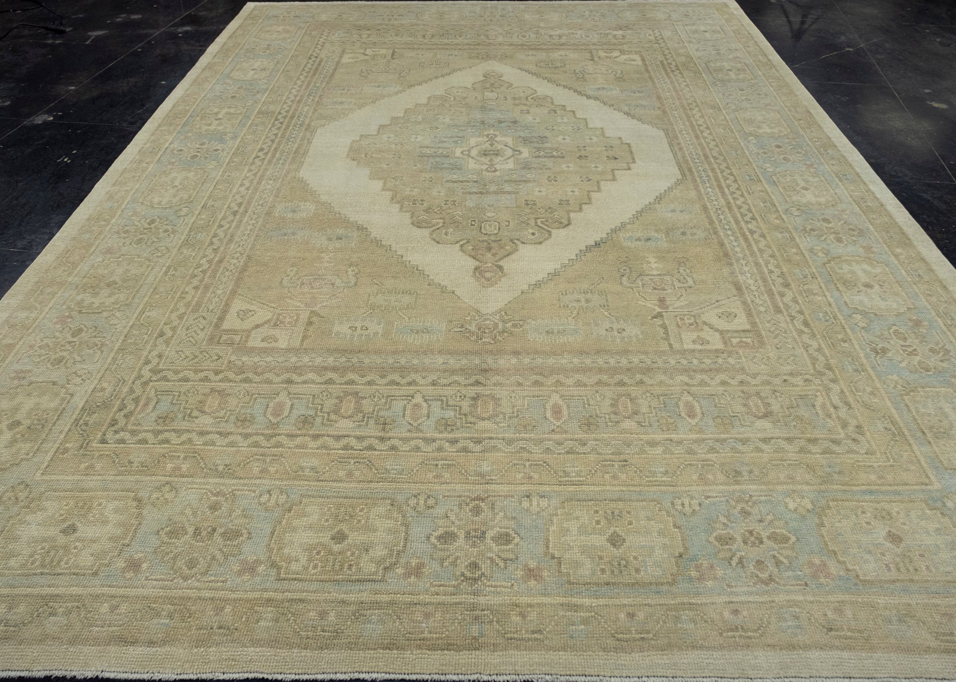Turkish Antique Look Oushak Rug 9'3" x 13' #16784