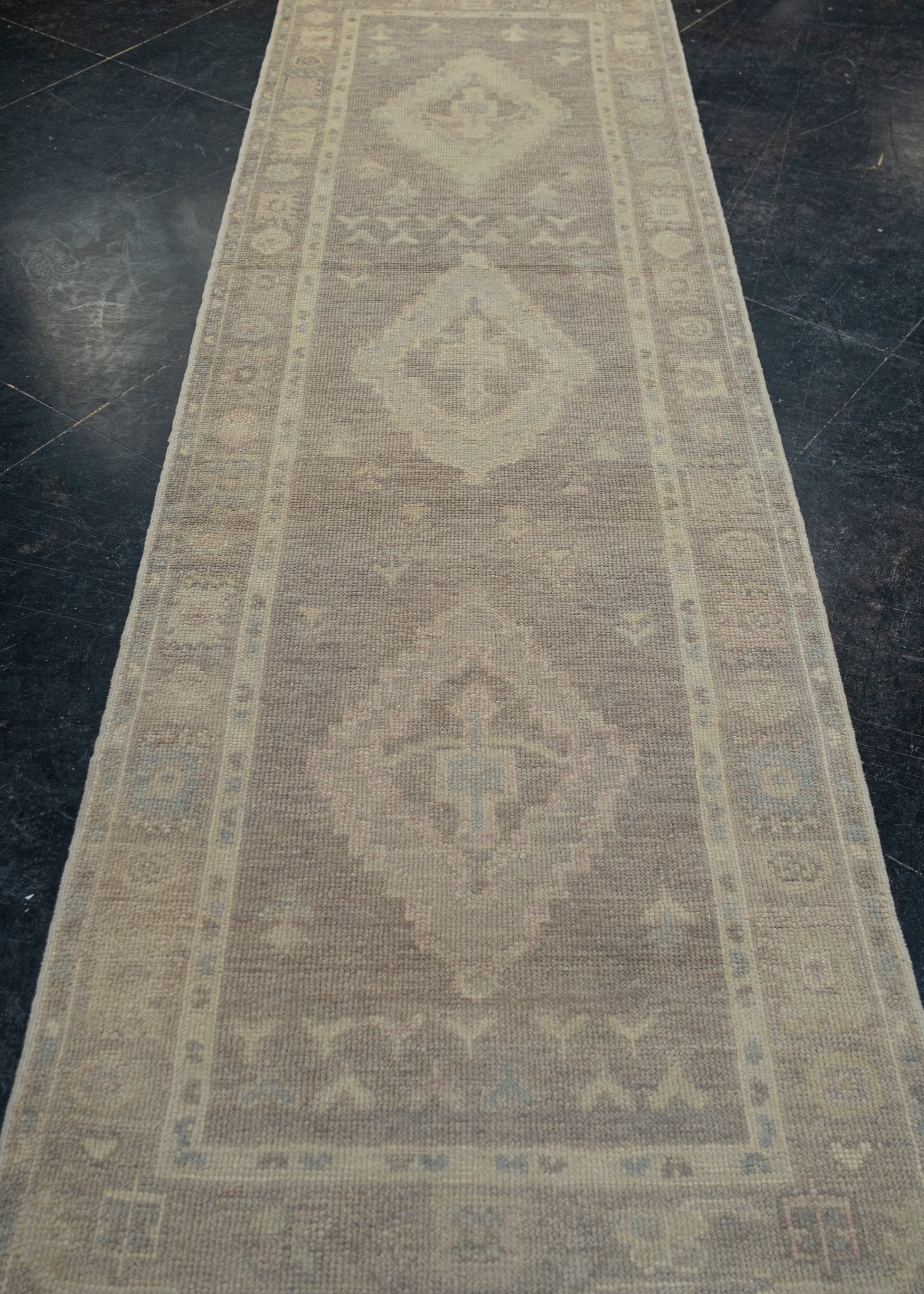 Turkish Oushak Rug 3' x 9'10" #12171