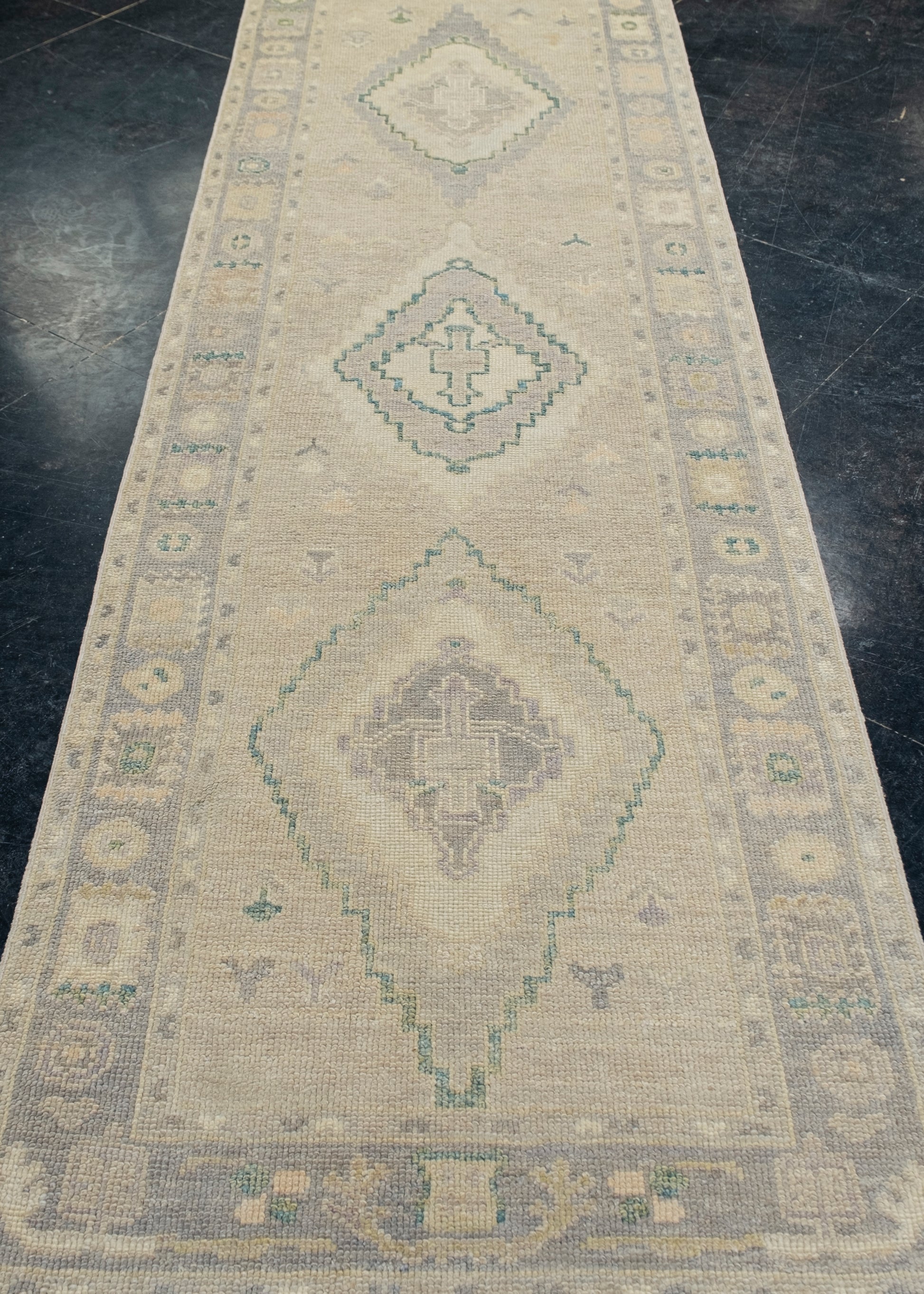 Turkish Oushak Rug 3' x 9'4" #12177