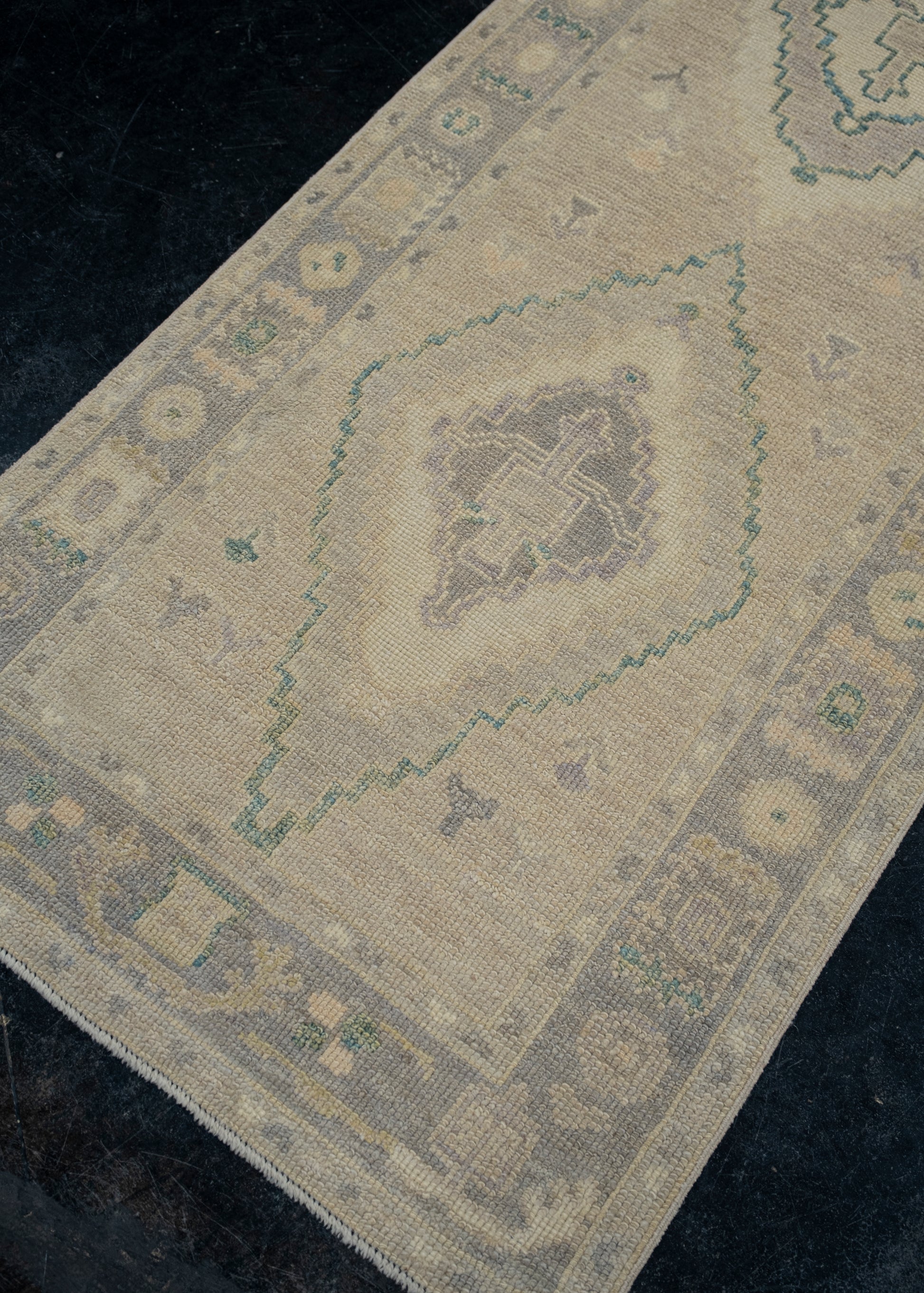 Turkish Oushak Rug 3' x 9'4" #12177