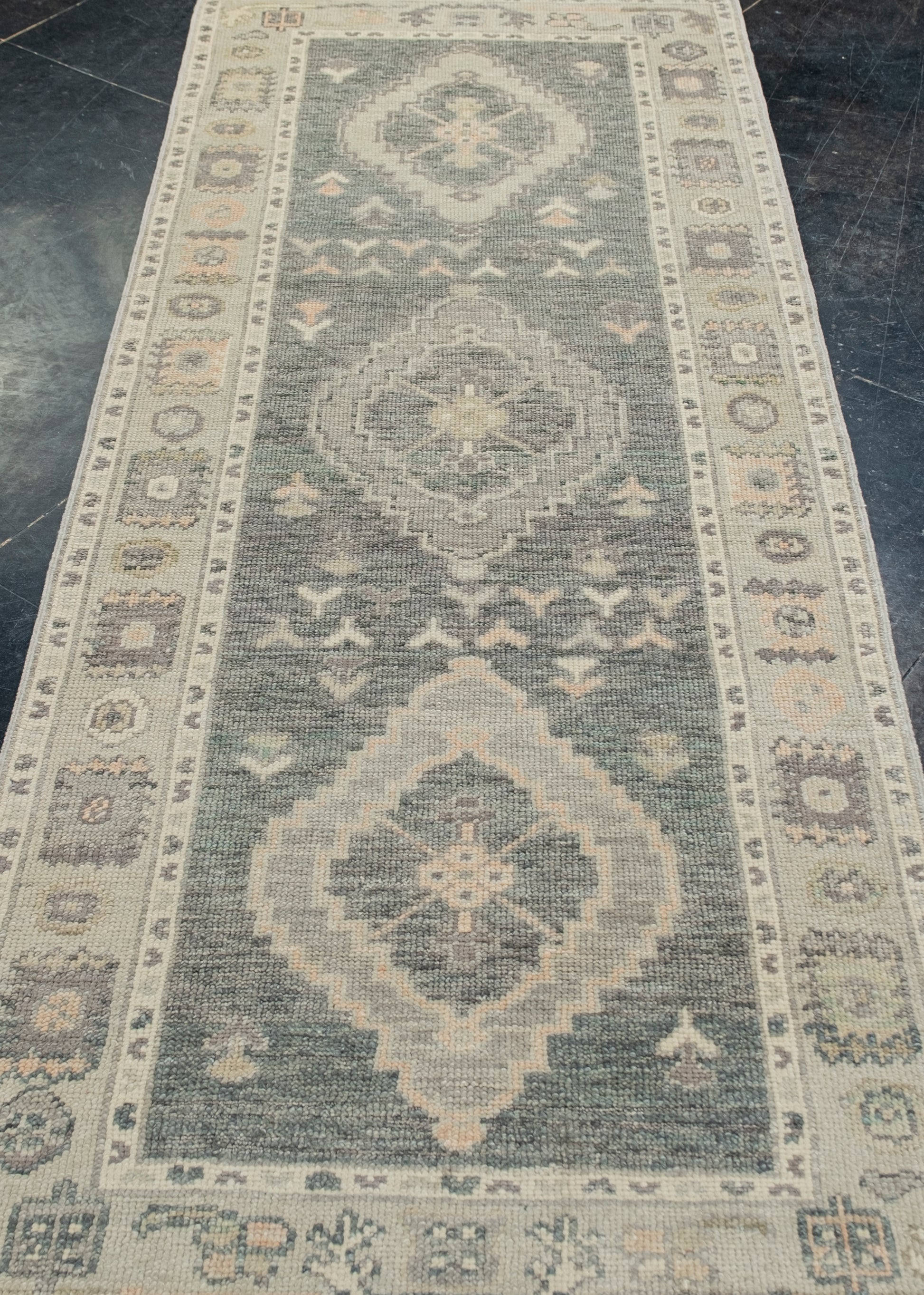 Turkish Oushak Rug 3' x 7'8" #12096