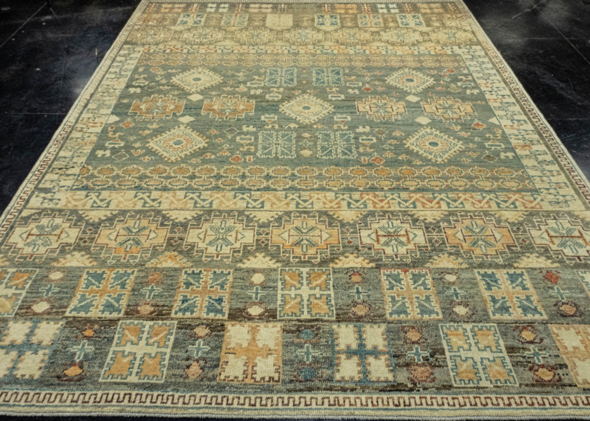 Turkish Old Wool Oushak Rug 7'11" x 9'10" #16862