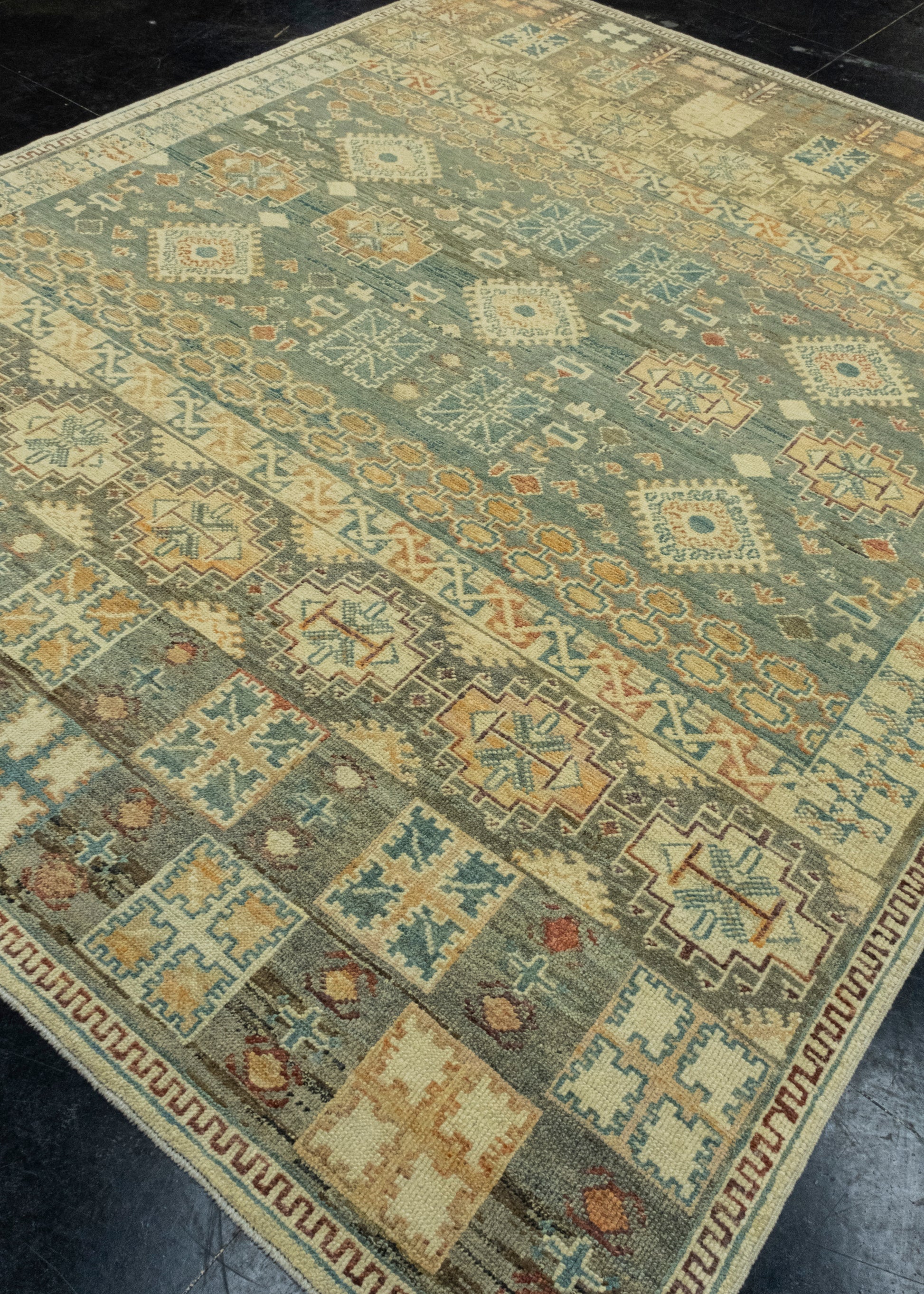 Turkish Old Wool Oushak Rug 7'11" x 9'10" #16862