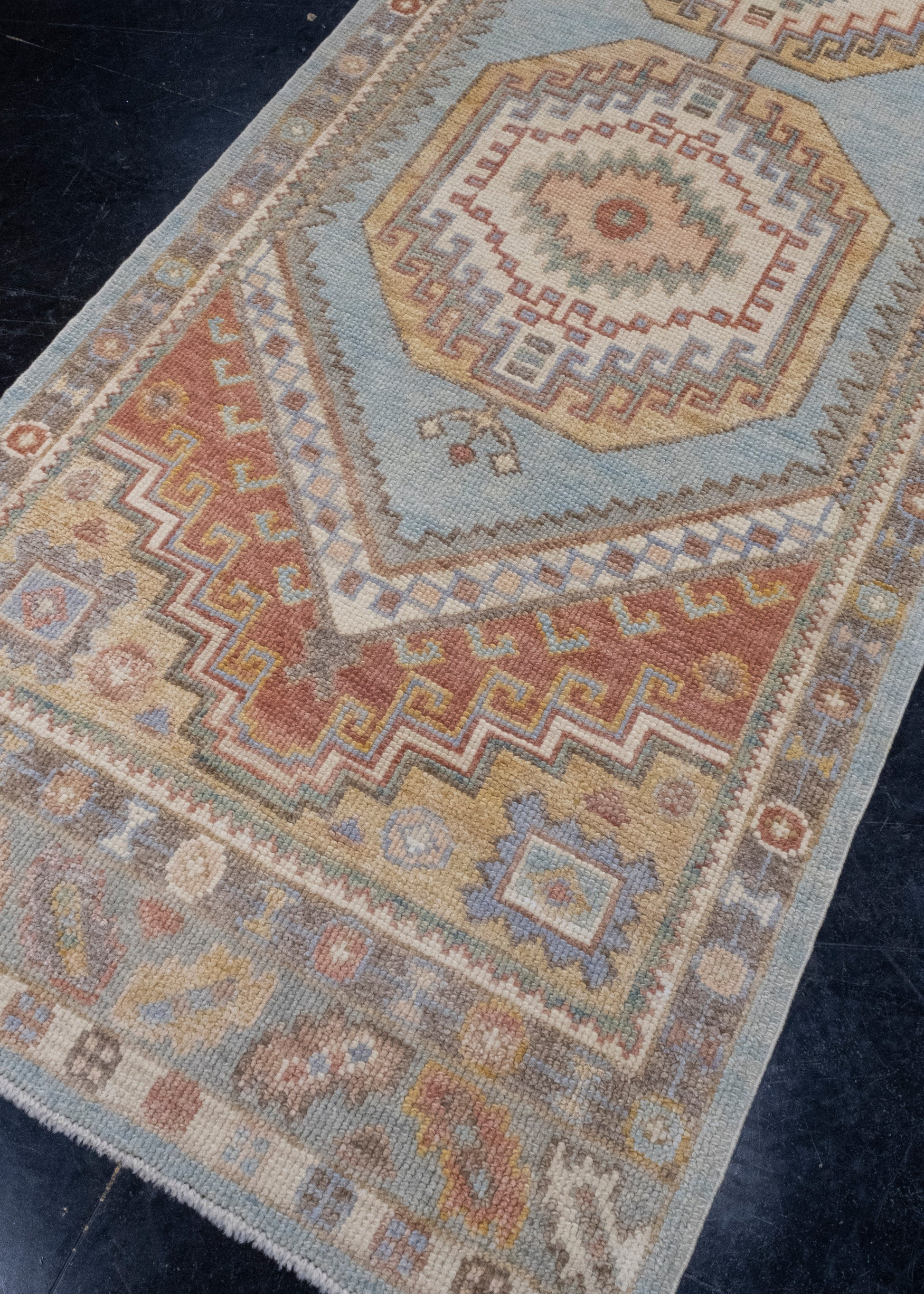 Turkish Oushak Runner Rug 3' x 12'8" #16725