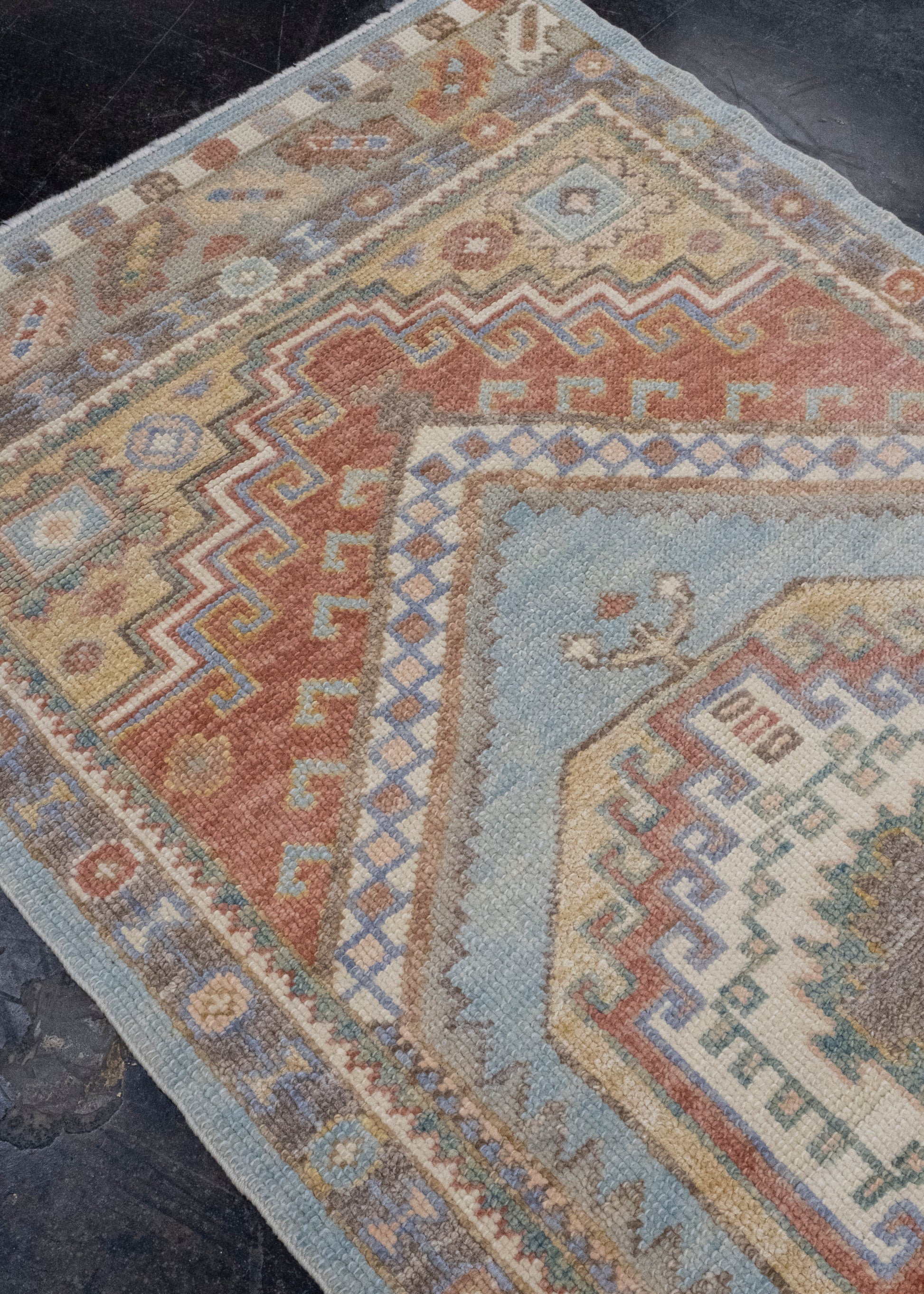 Turkish Oushak Runner Rug 3' x 12'8" #16725