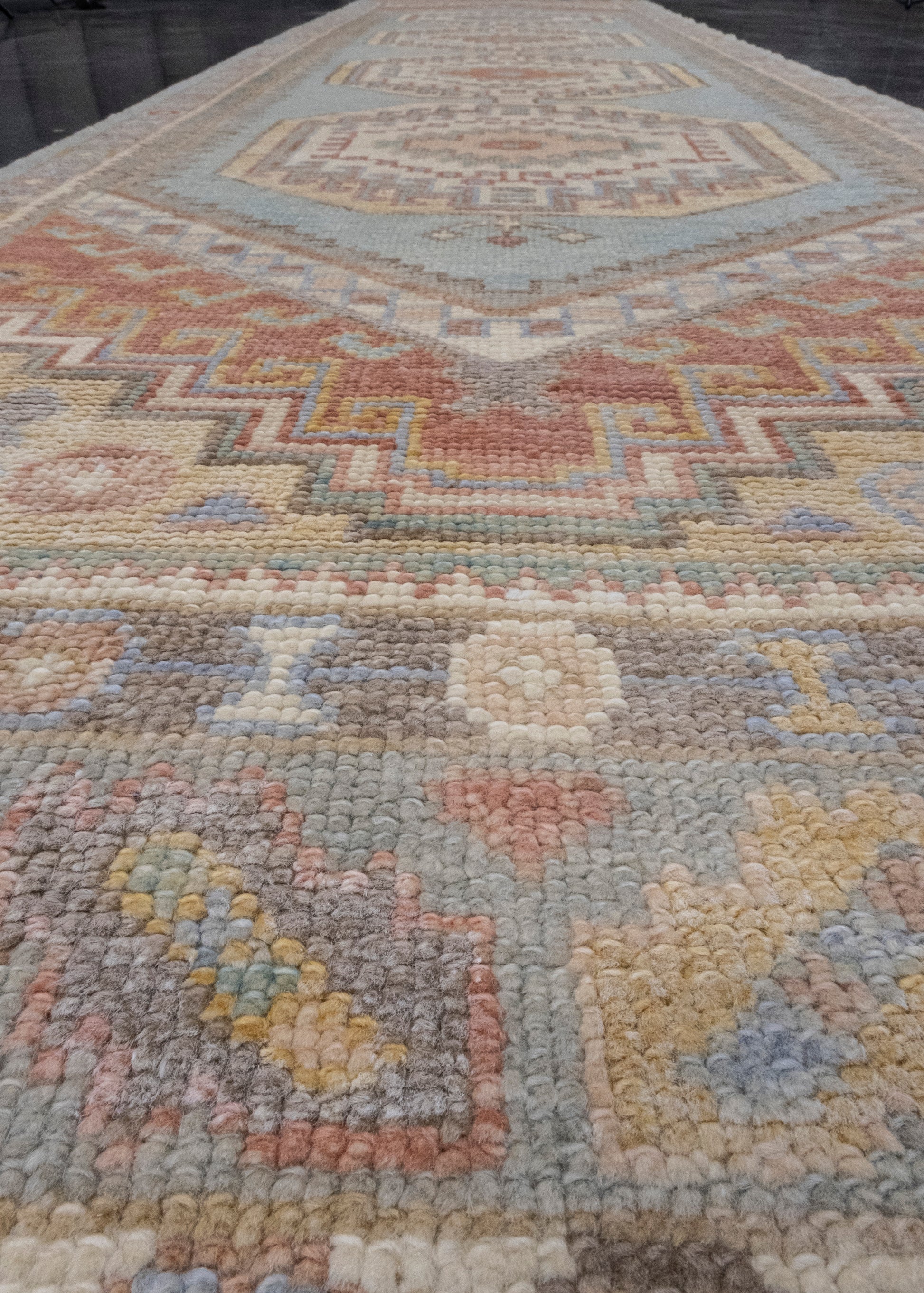 Turkish Oushak Runner Rug 3' x 12'8" #16725
