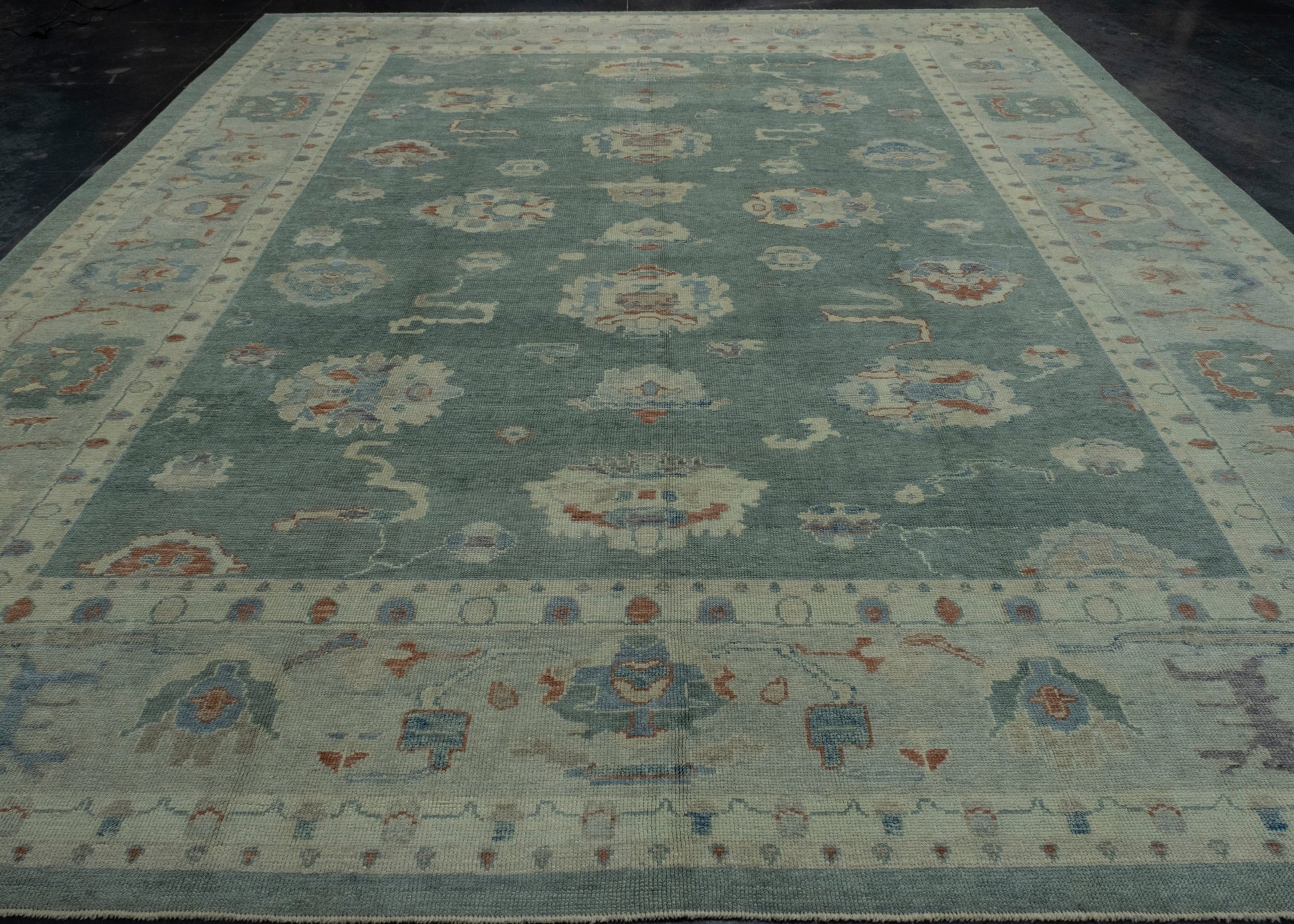 Turkish Oushak Rug 12'4" x 14'8" #17998