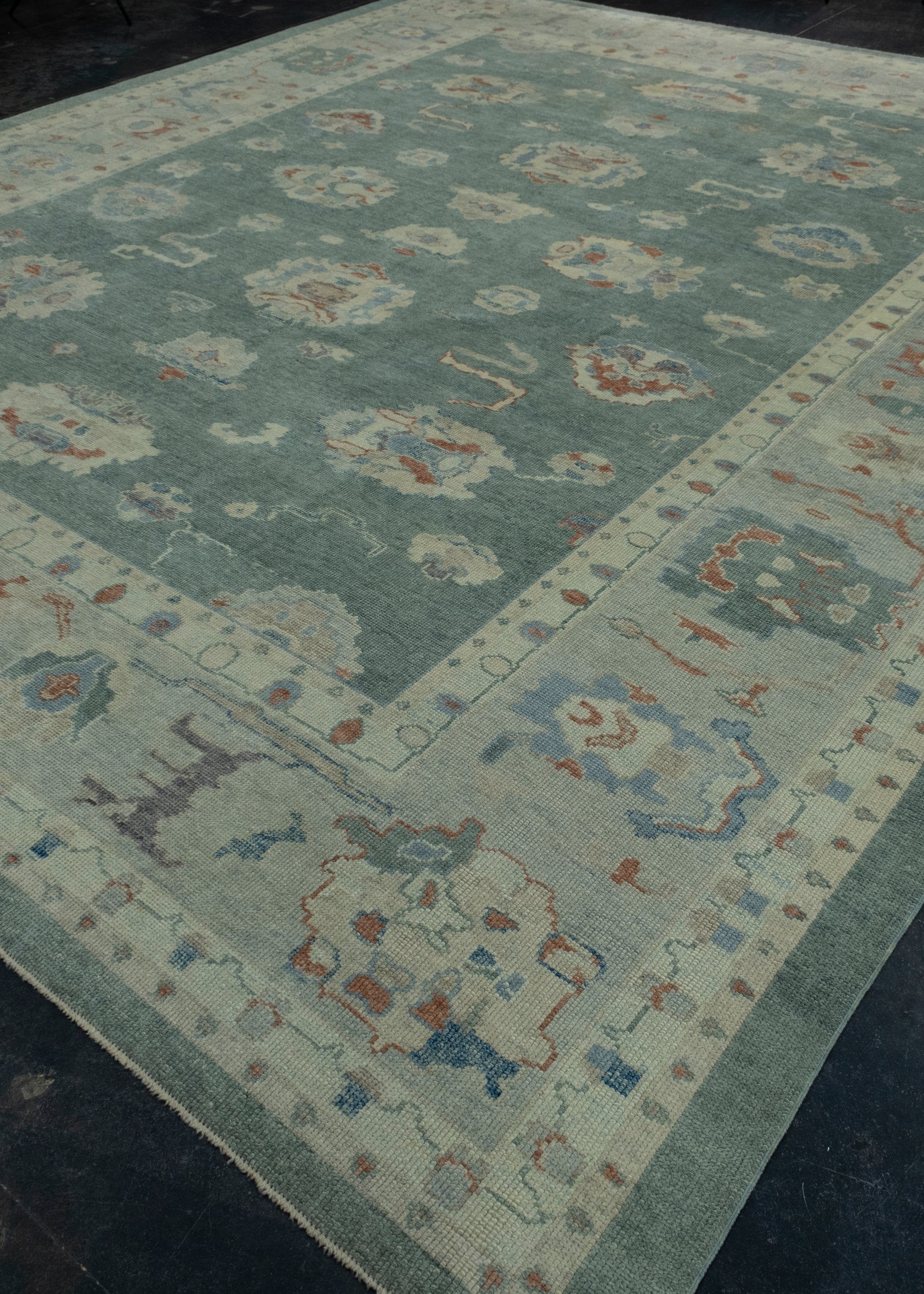 Turkish Oushak Rug 12'4" x 14'8" #17998