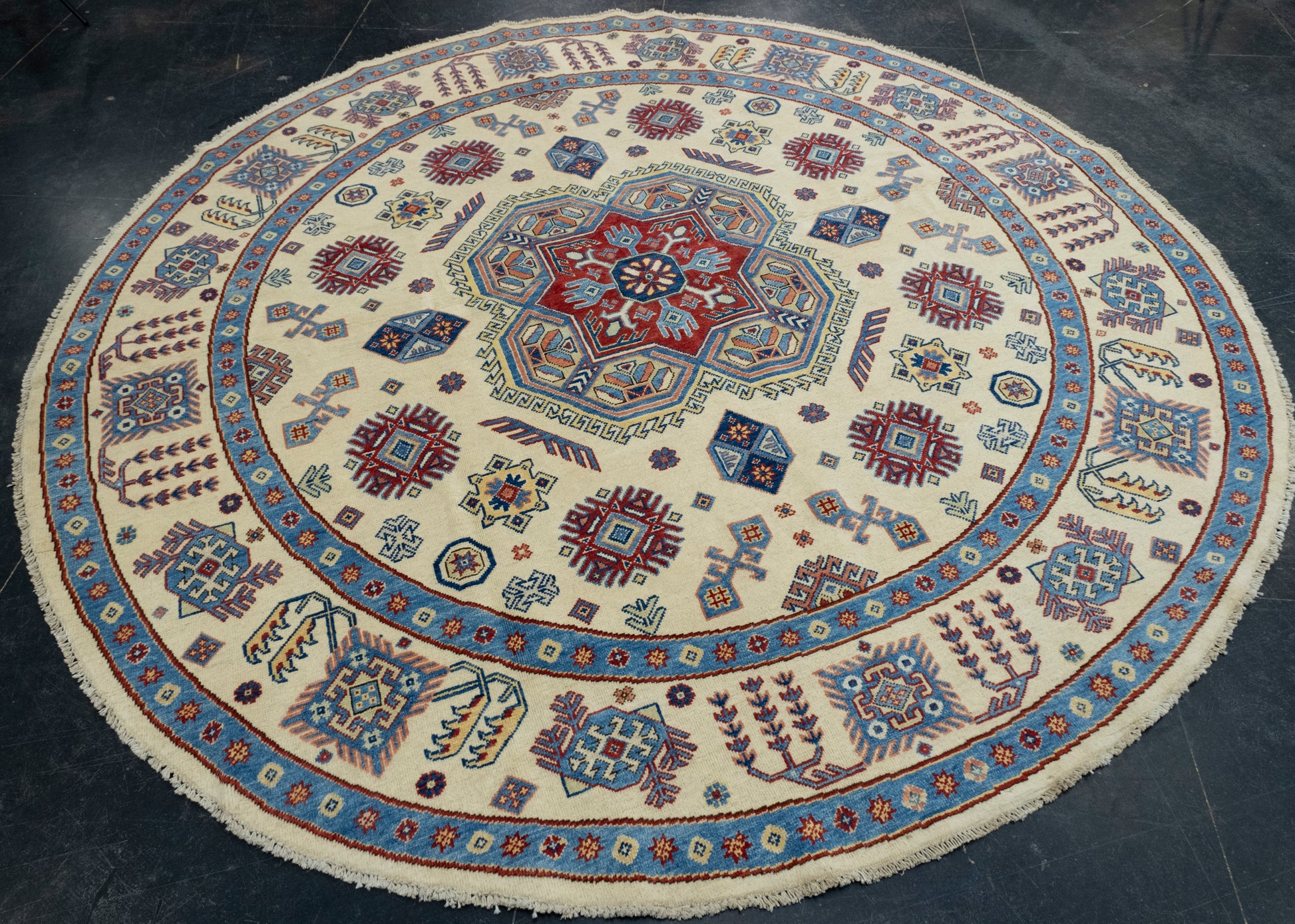Oriental Hand Knotted Round Rug 8'4" x 8'2" #17100