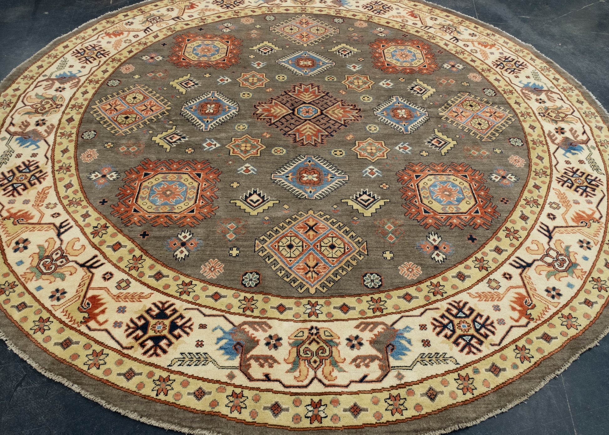 Oriental Hand Knotted Round Rug 9' x 9'1" #17102