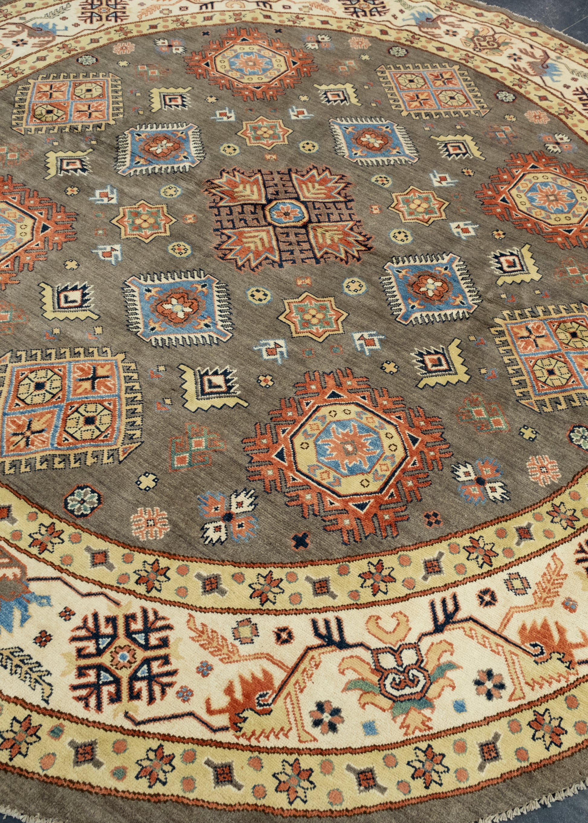 Oriental Hand Knotted Round Rug 9' x 9'1" #17102