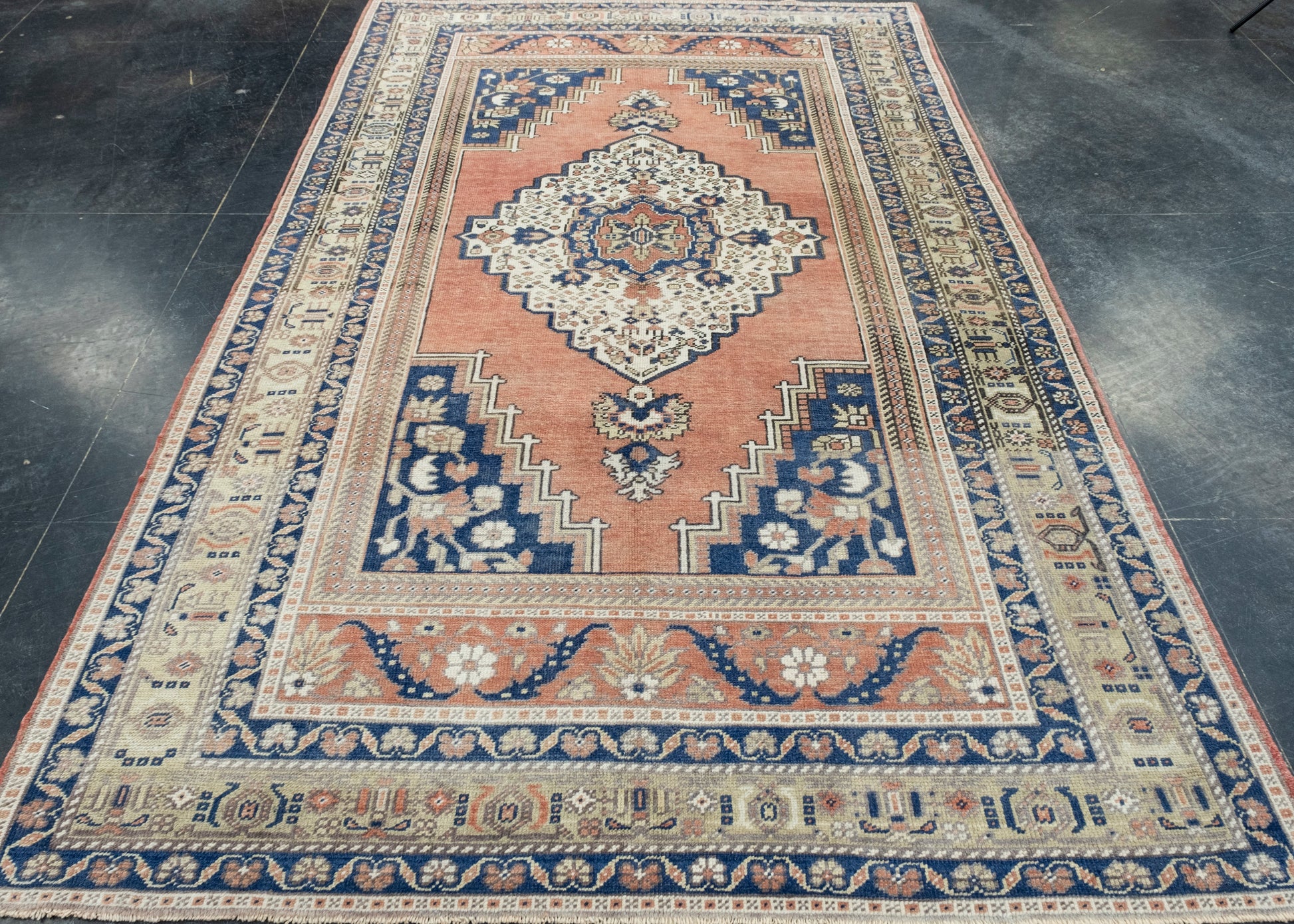 Turkish Vintage Rug 5'7" x 9' #17100