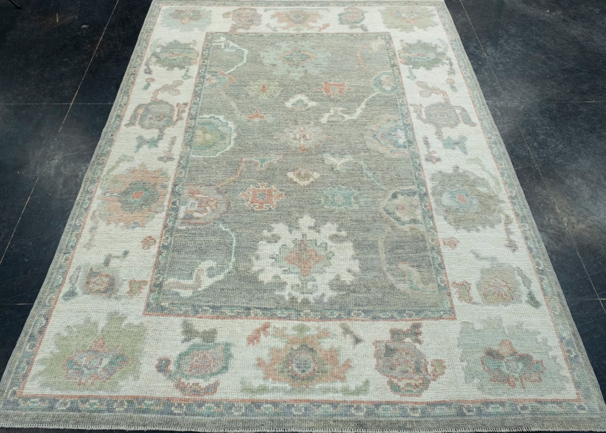 Turkish Oushak Rug 5'1" x 6'11" #17961
