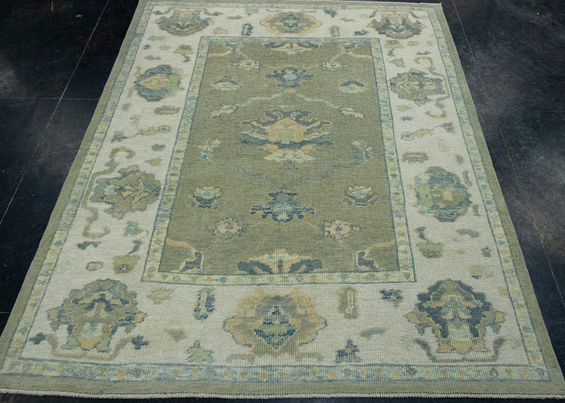 Turkish Oushak Rug 5'2" x 6'3" #17585