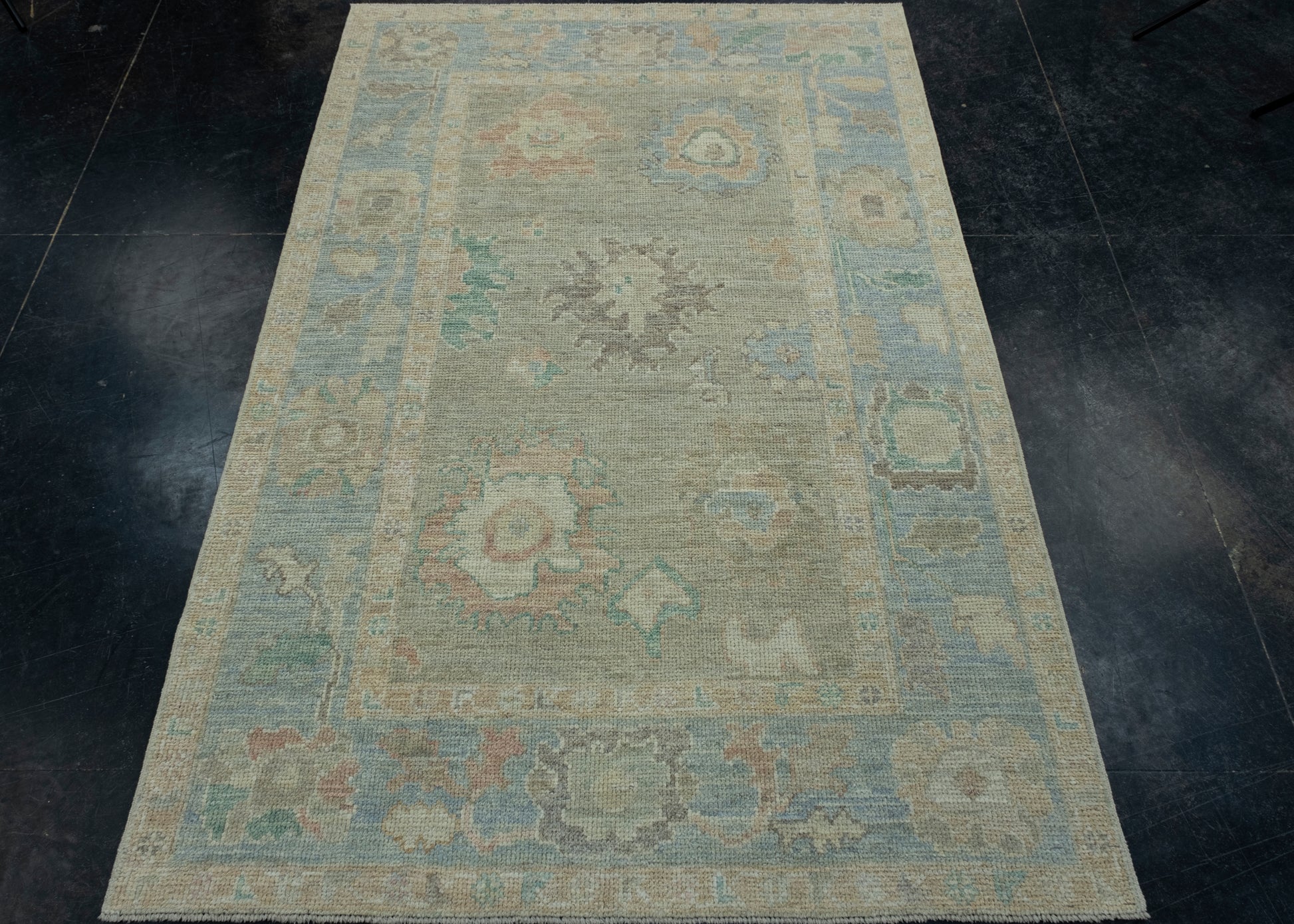 Turkish Oushak Rug 3'10" x 5'9" #17248