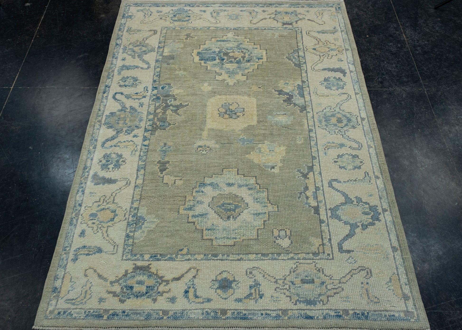 Turkish Oushak Rug 3'10" x 5'3" #17007