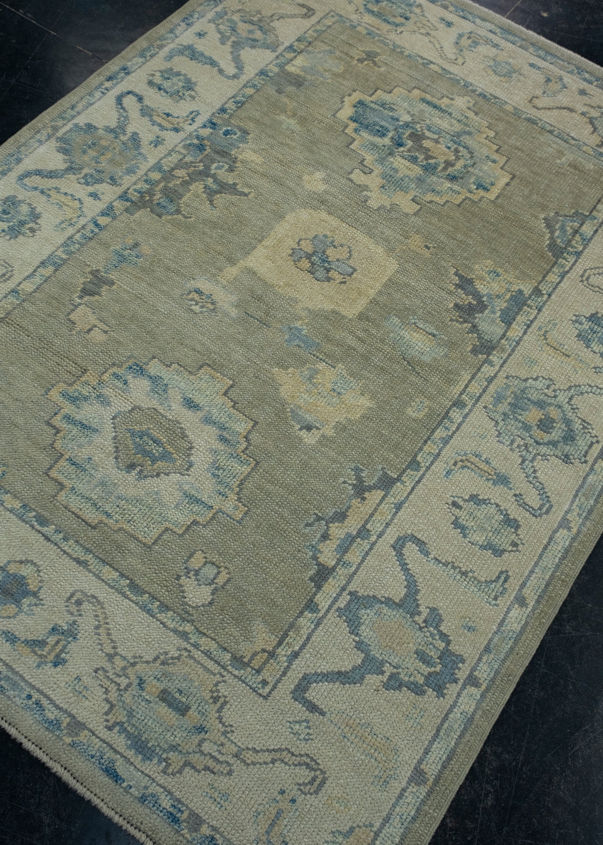 Turkish Oushak Rug 3'10" x 5'3" #17007