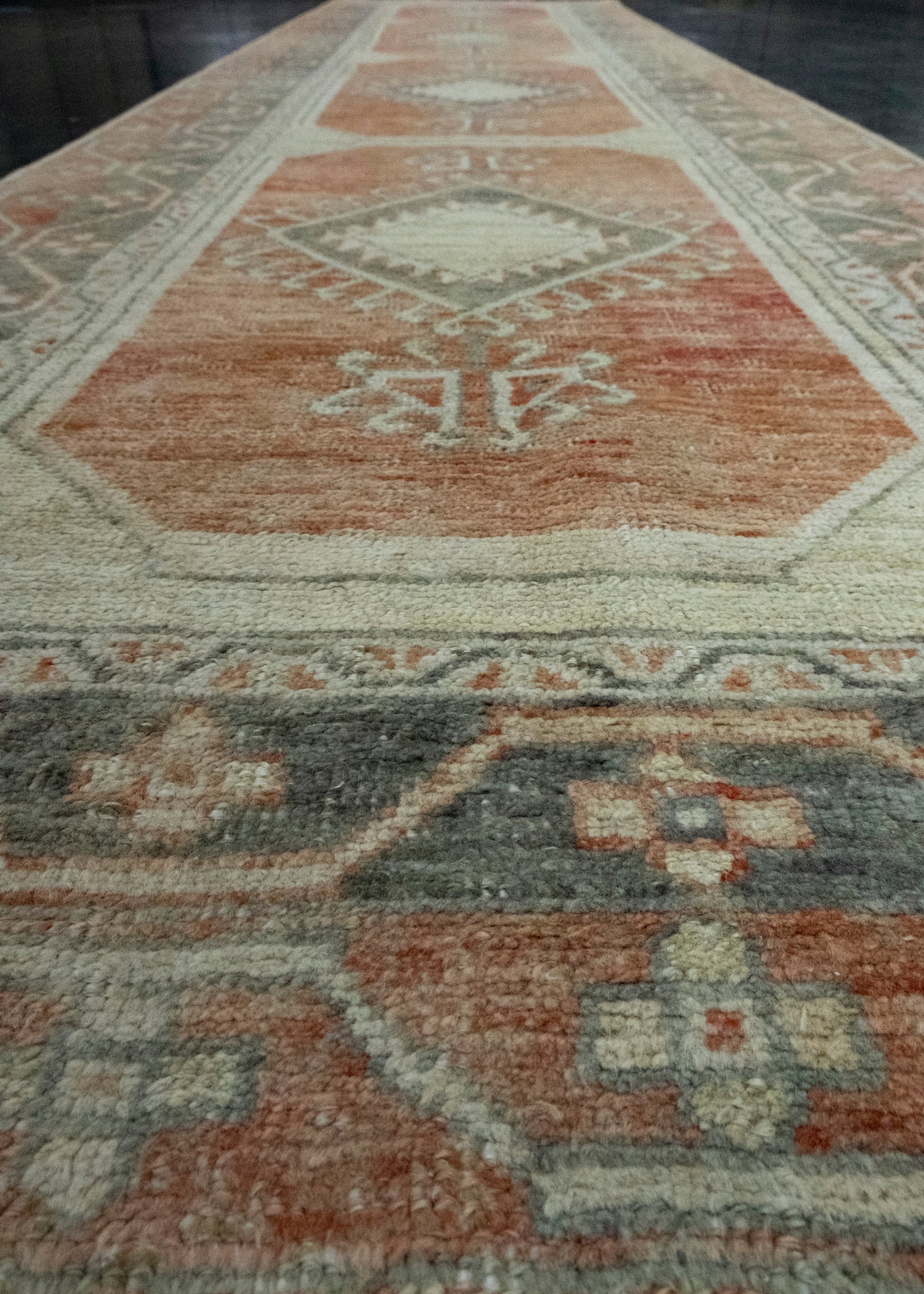 Turkish Vintage Anatolian Runner Rug 3'3" x 12'10" #17461