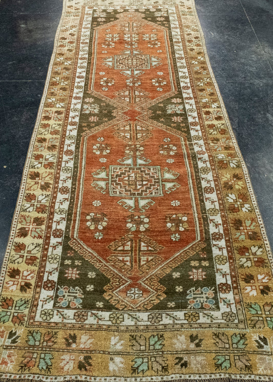 Turkish Vintage Runner Rug 3'3" x 9'5" #17979