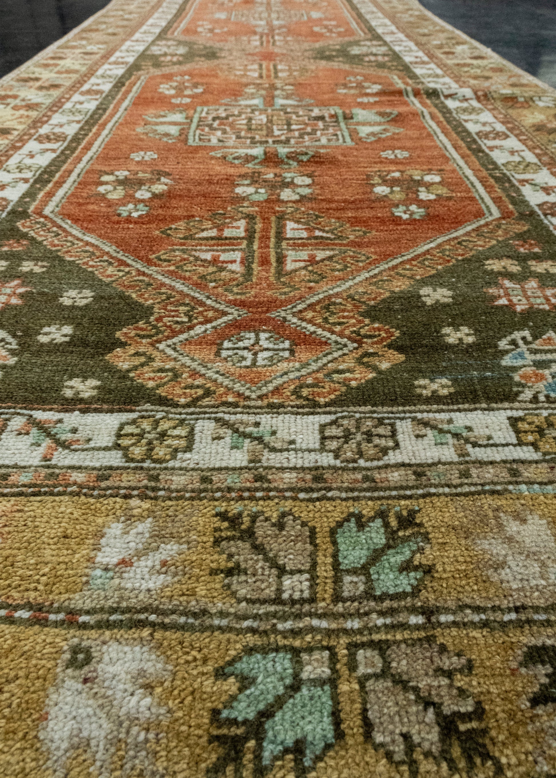 Turkish Vintage Runner Rug 3'3" x 9'5" #17979