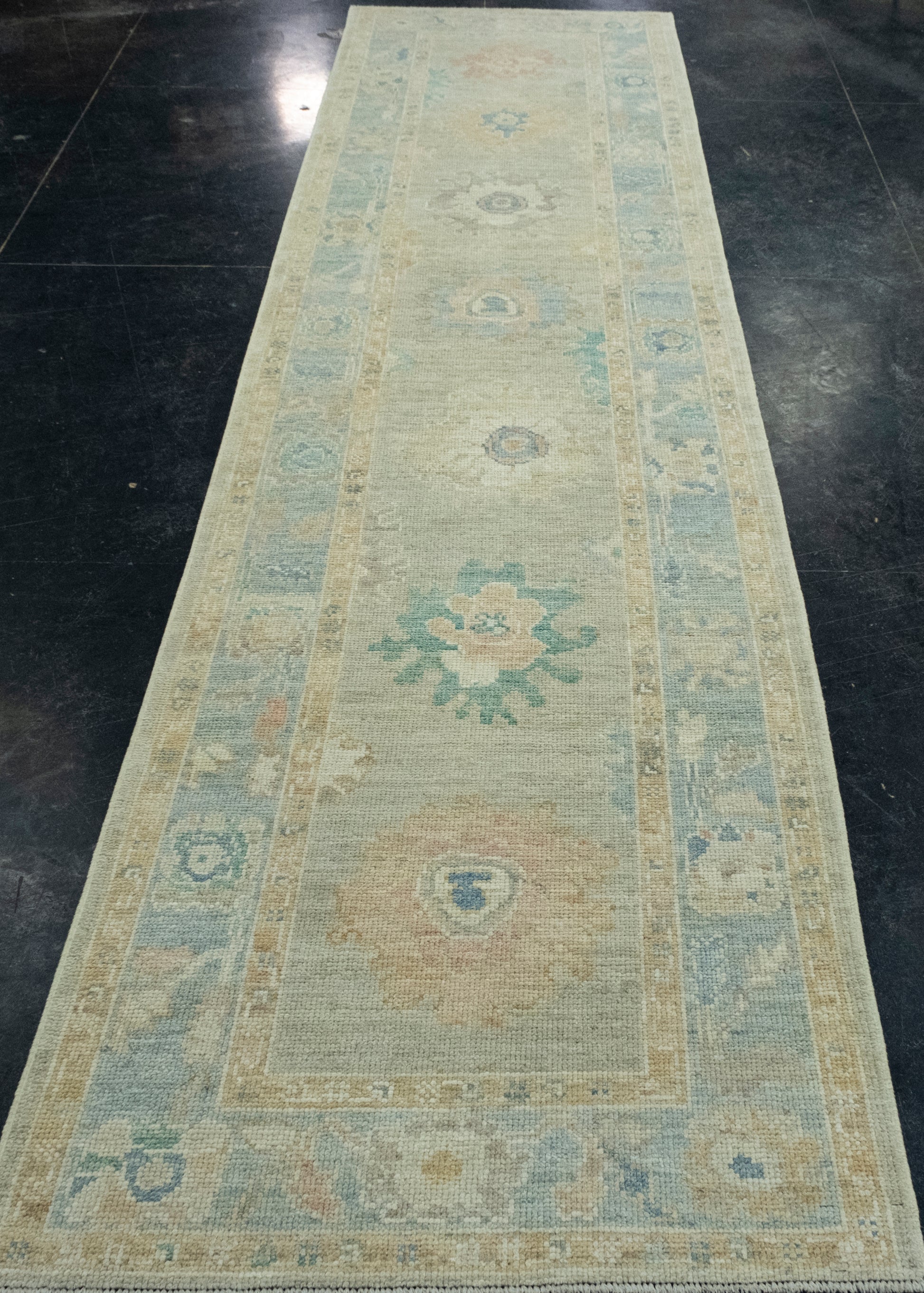 Turkish Oushak Runner Rug 2'11" x 11'5" #17438