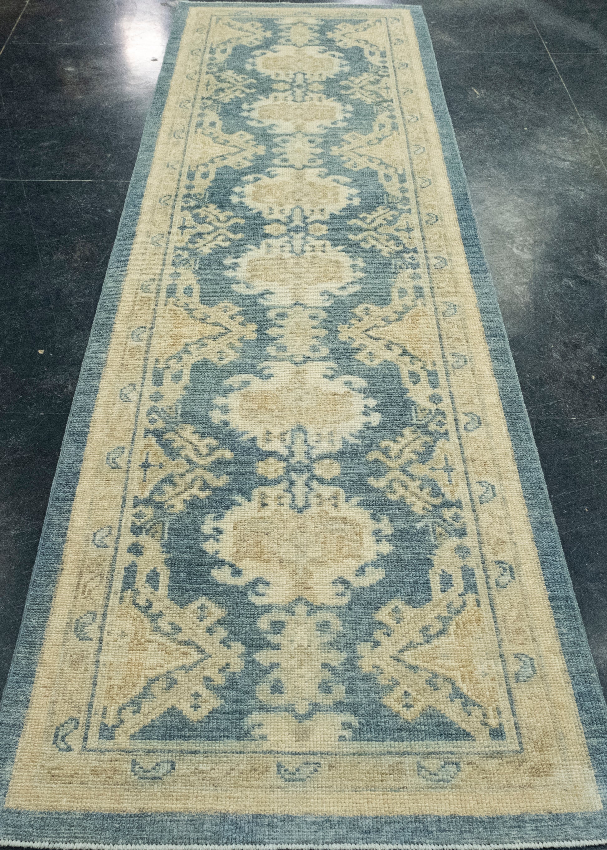 Turkish Oushak Runner Rug 2'11" x 10'1" #17608