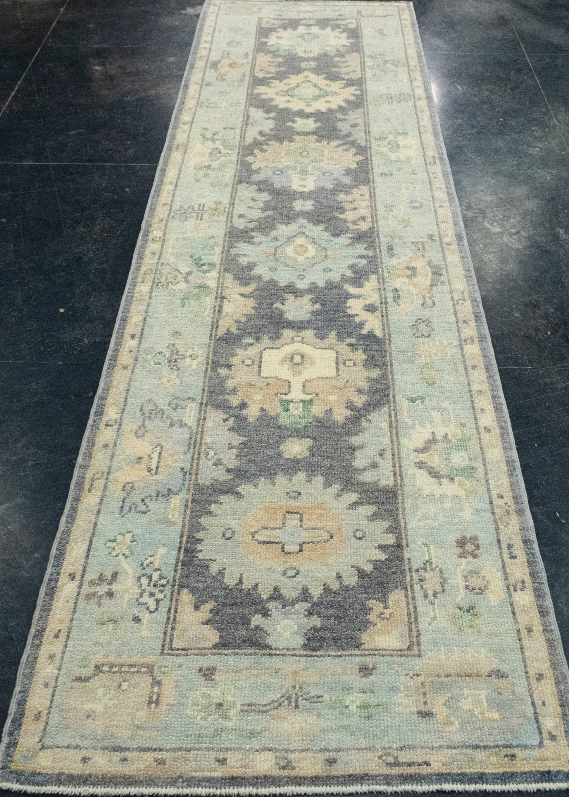 Turkish Oushak Runner Rug 2'10" x 10'10" #17136