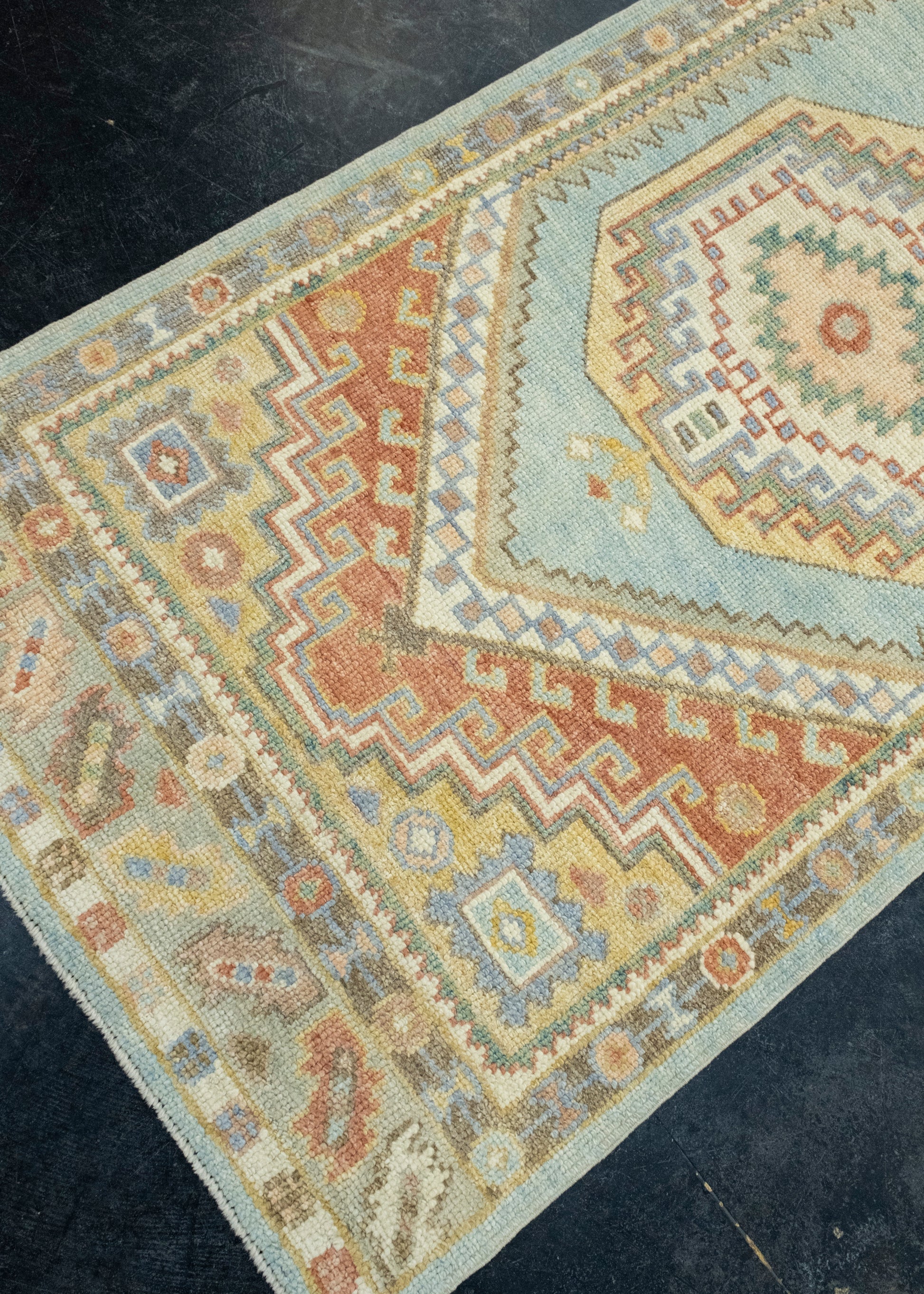 Turkish Oushak Runner Rug 3'1" x 12'7" #17013