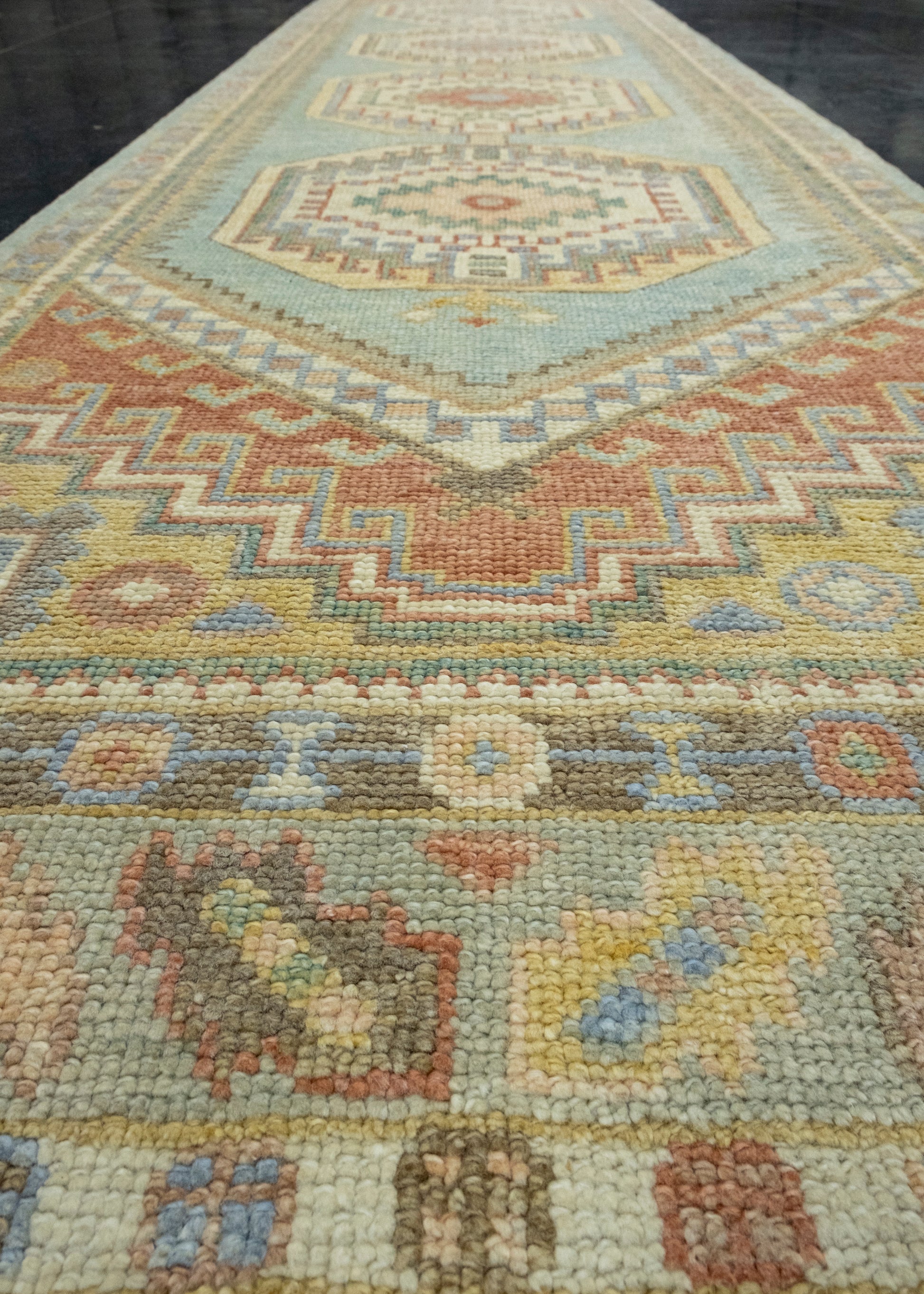 Turkish Oushak Runner Rug 3'1" x 12'7" #17013