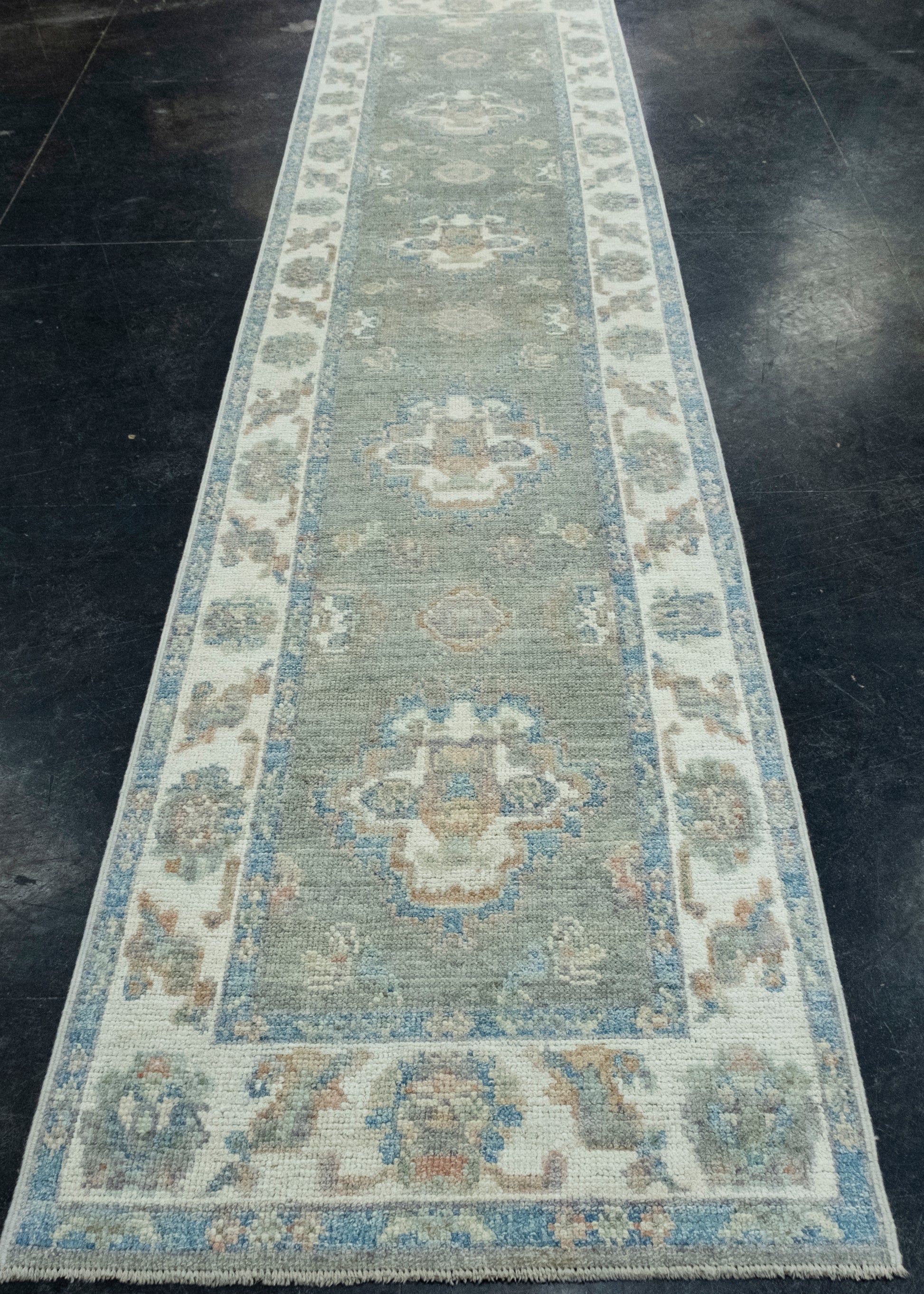 Turkish Oushak Runner Rug 2'9" x 12'3" #17904