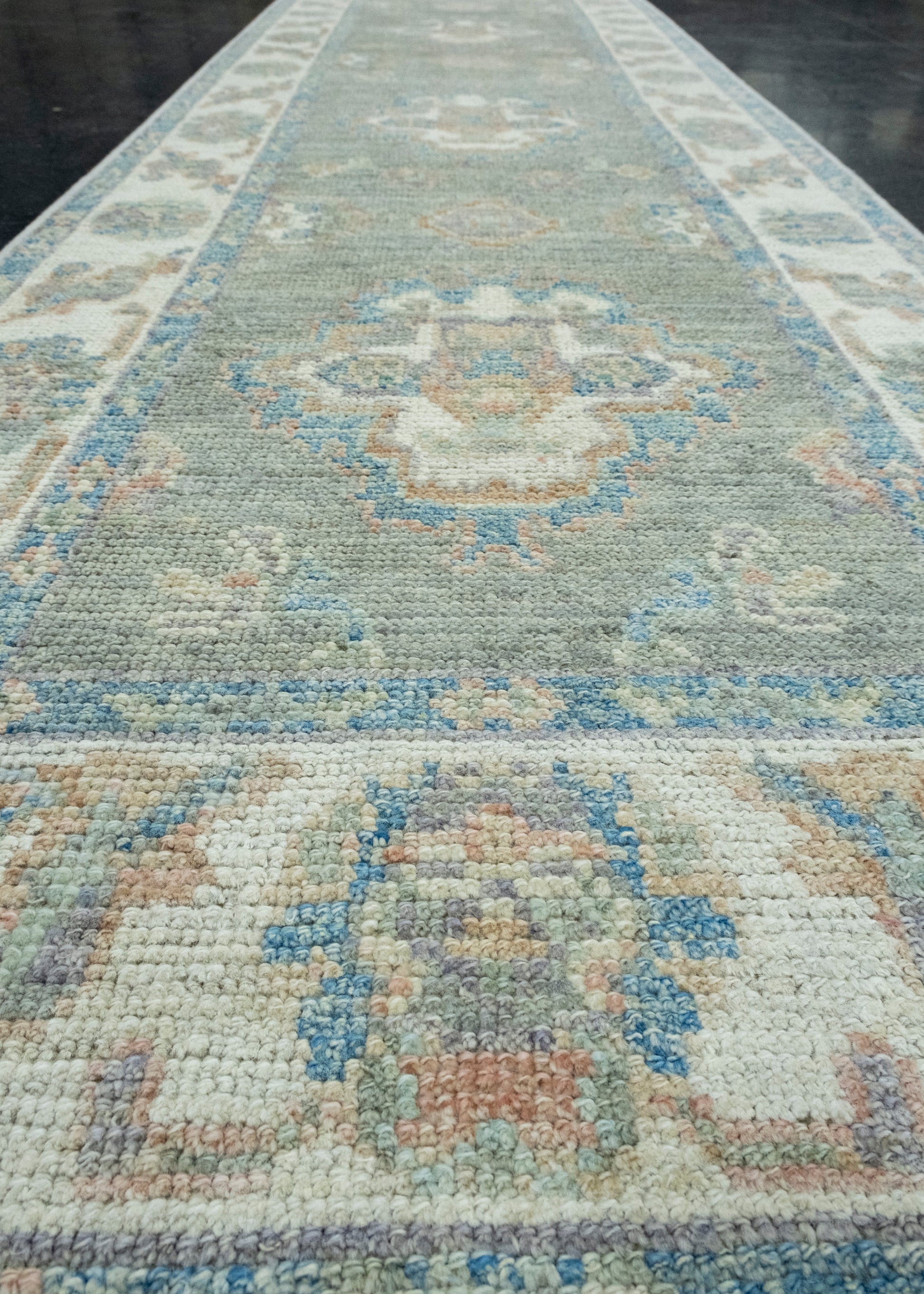 Turkish Oushak Runner Rug 2'9" x 12'3" #17904