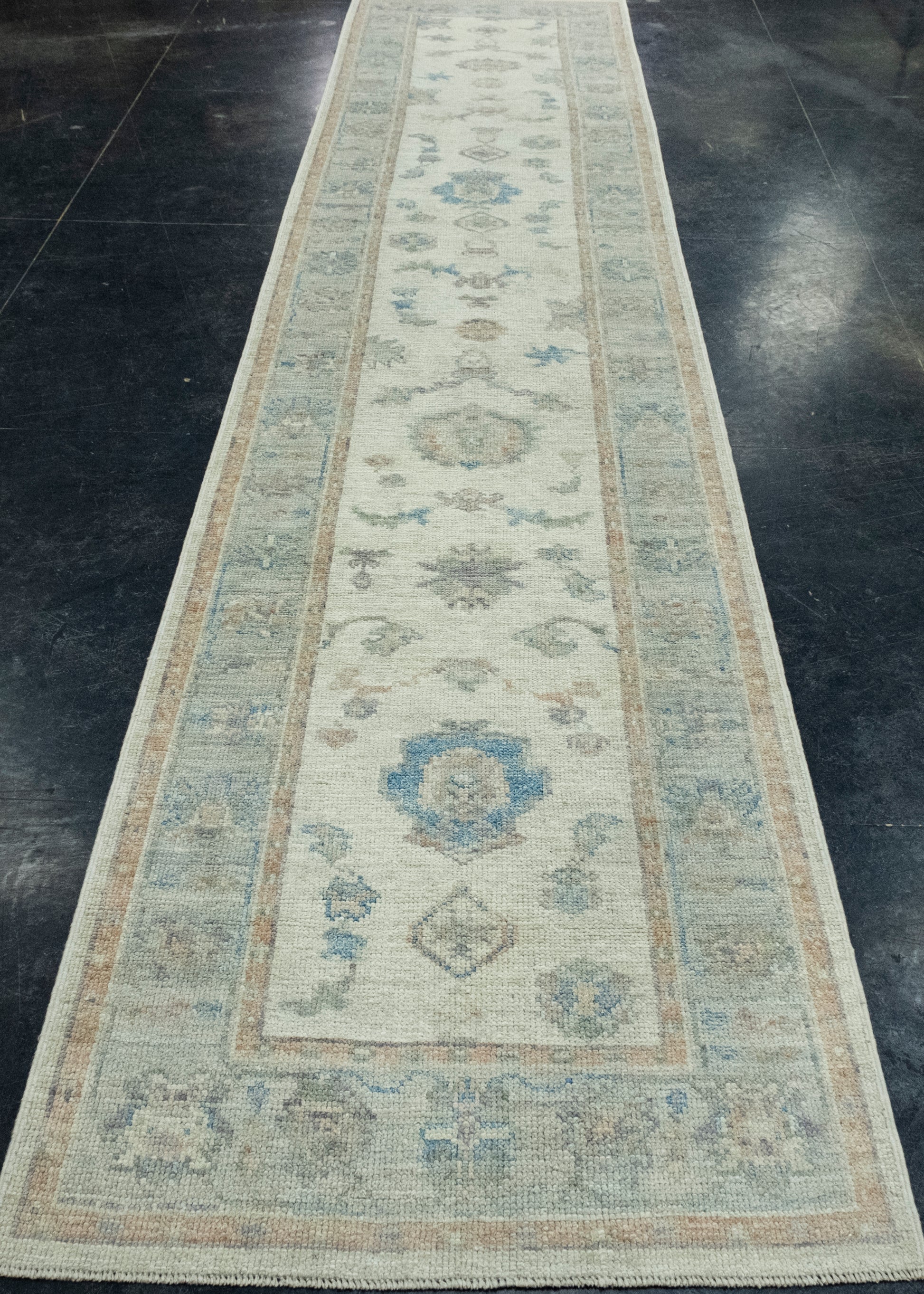 Turkish Oushak Runner Rug 2'11" x 14'3" #17737