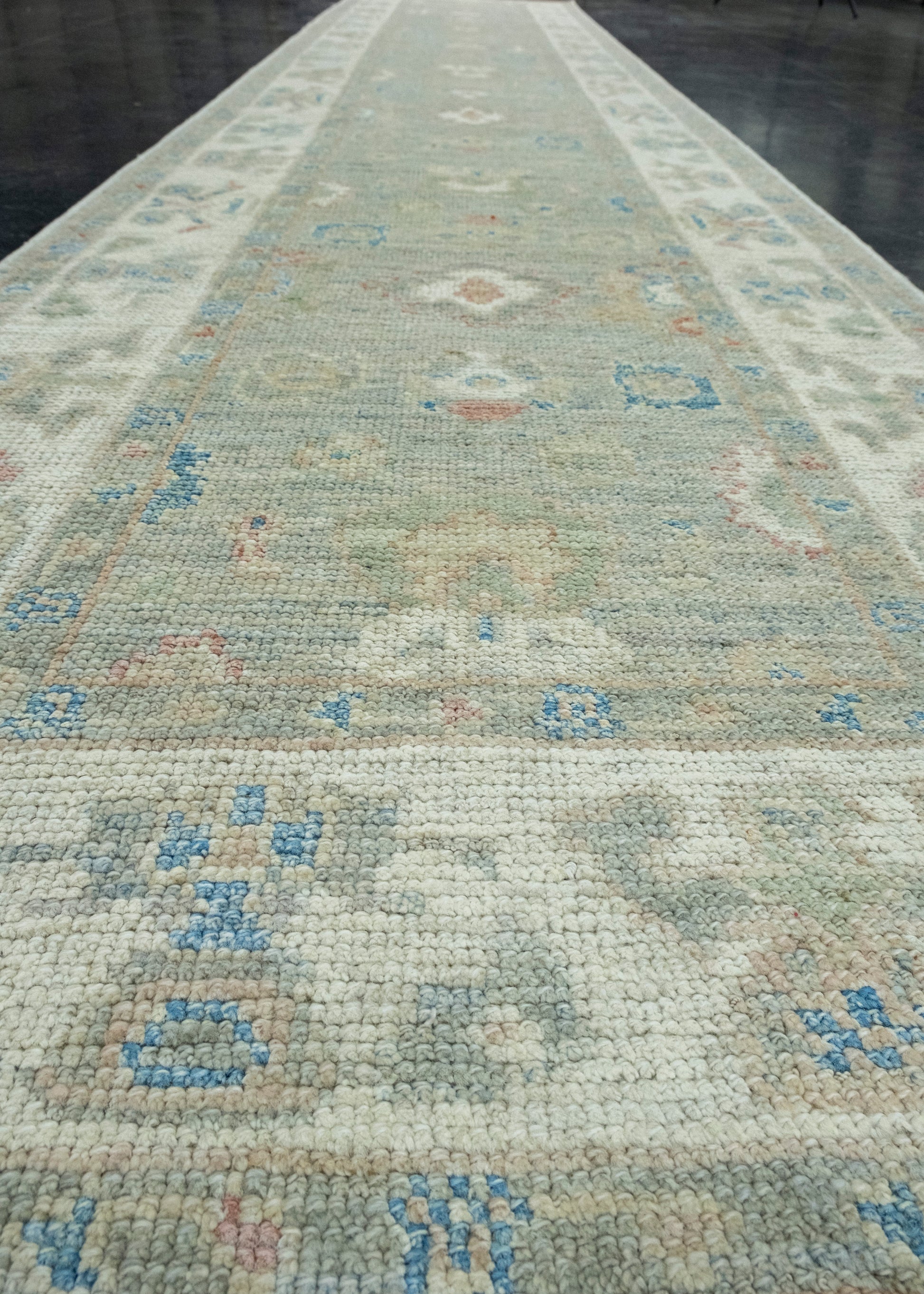 Turkish Oushak Runner Rug 2'9" x 14'3" #17912