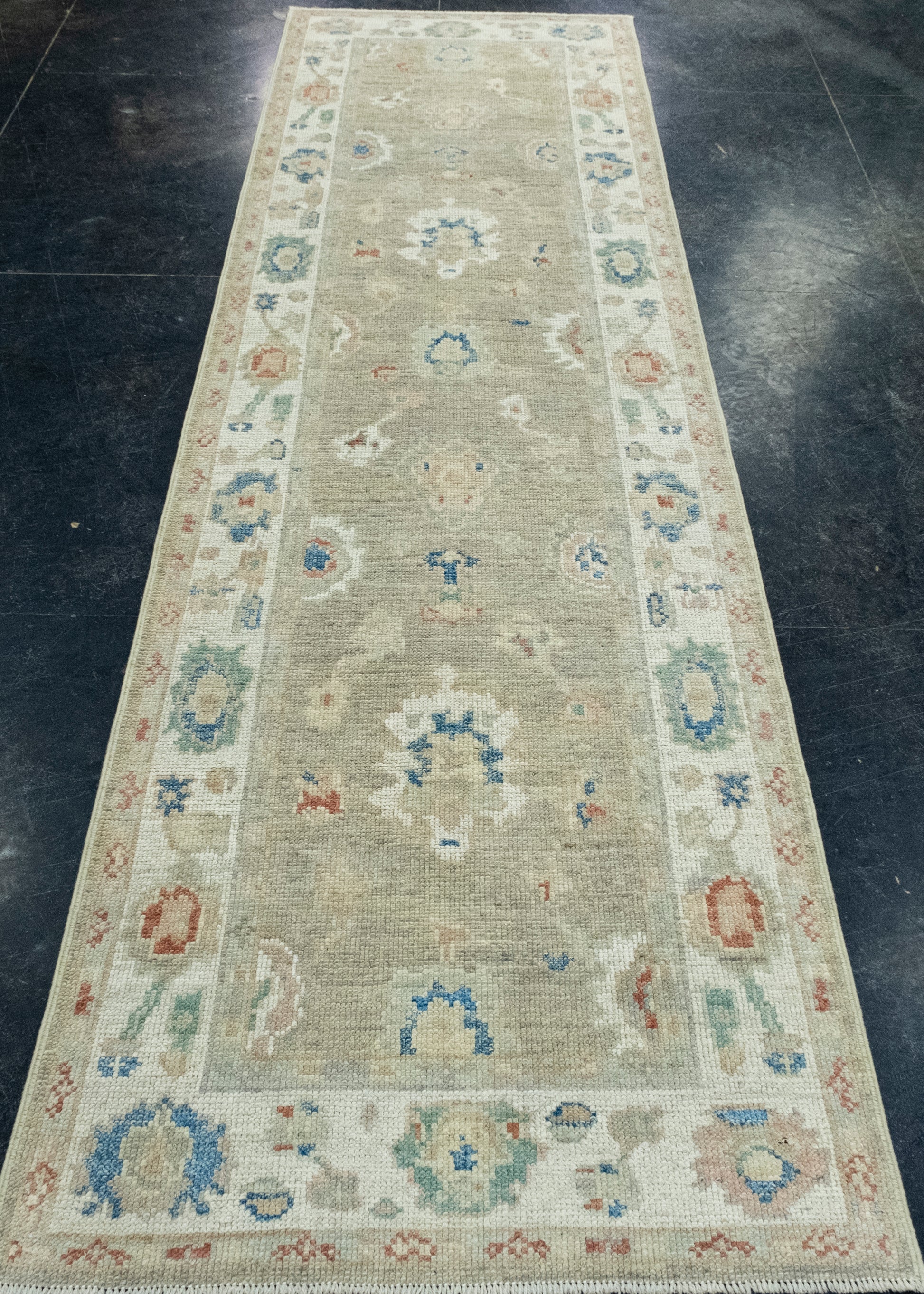 Turkish Oushak Runner Rug 2'10" x 10'4" #17822