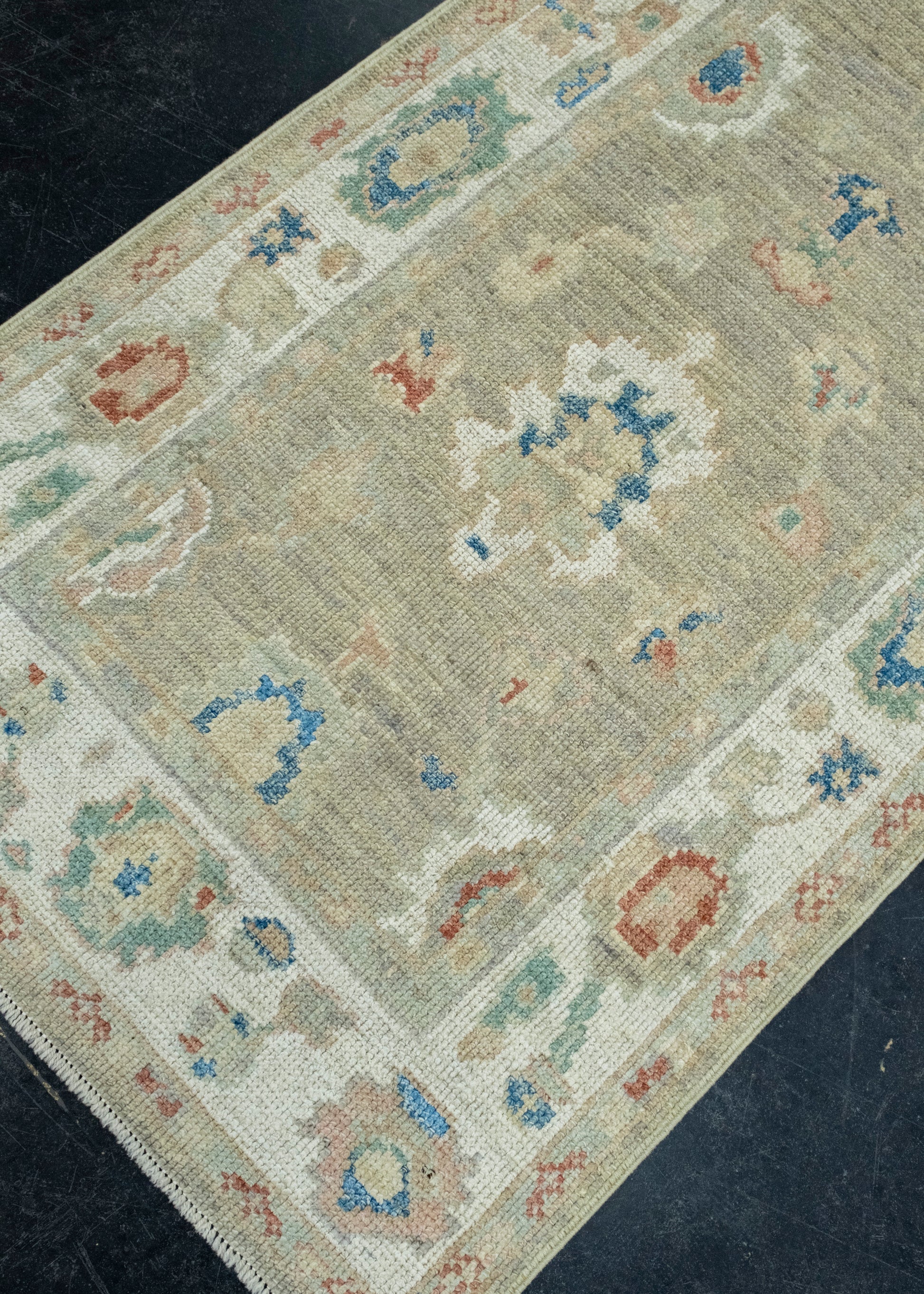 Turkish Oushak Runner Rug 2'10" x 10'4" #17822