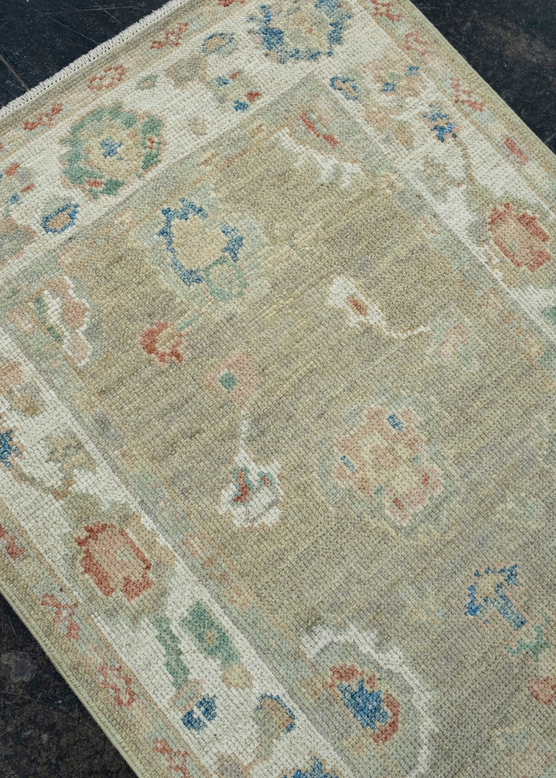 Turkish Oushak Runner Rug 2'10" x 10'4" #17822
