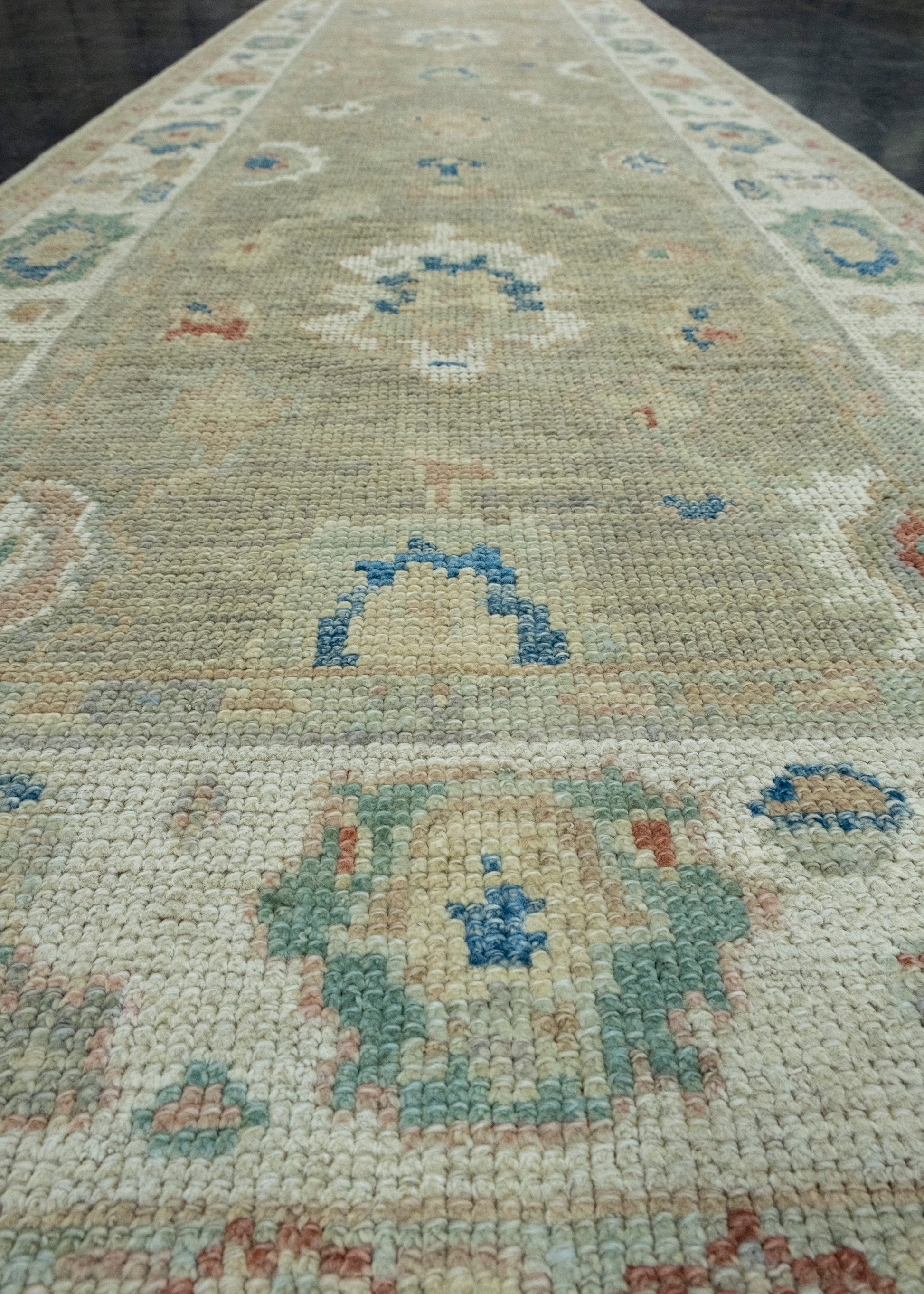 Turkish Oushak Runner Rug 2'10" x 10'4" #17822