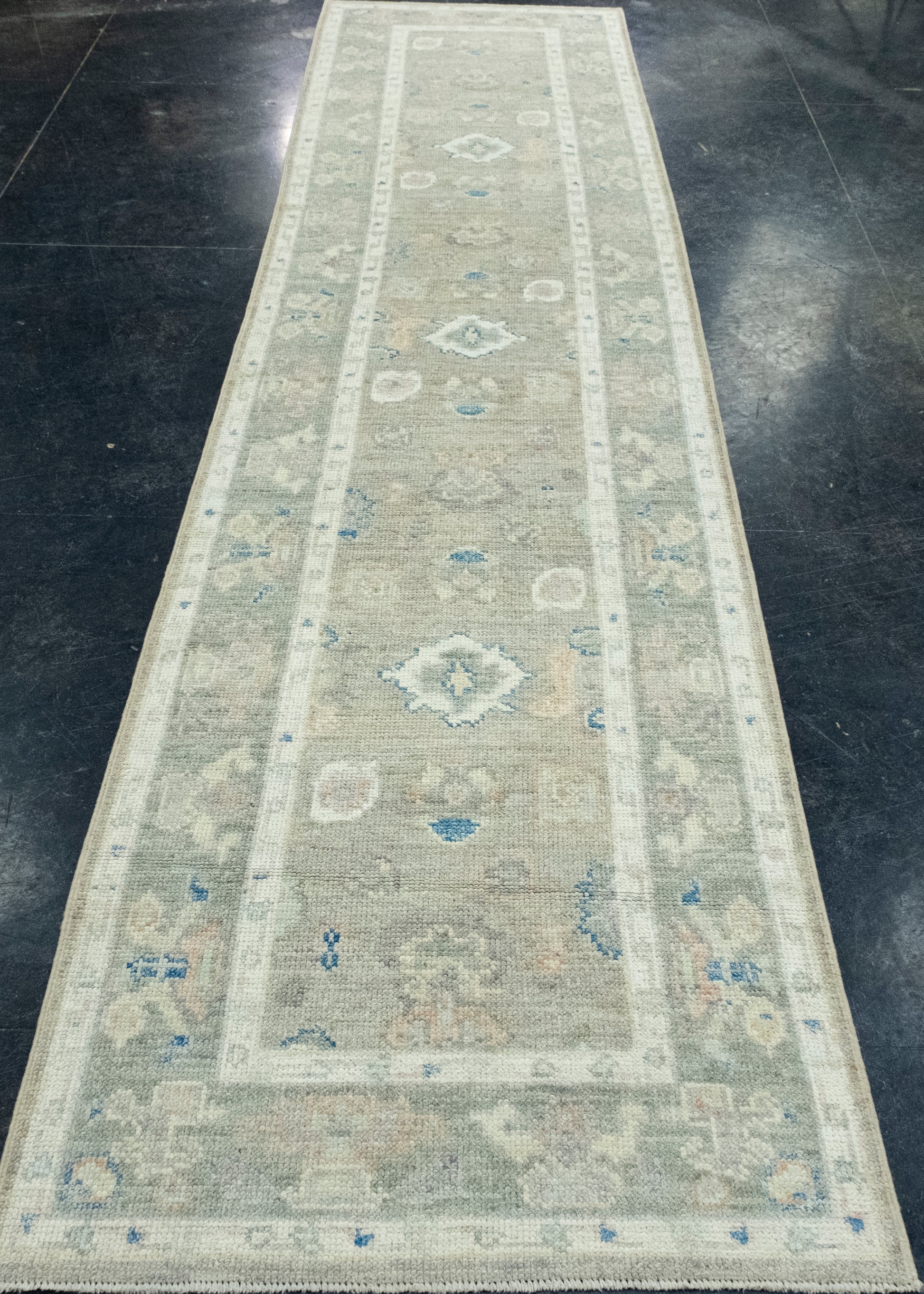 Turkish Oushak Runner Rug 2'9" x 12'1" #17835