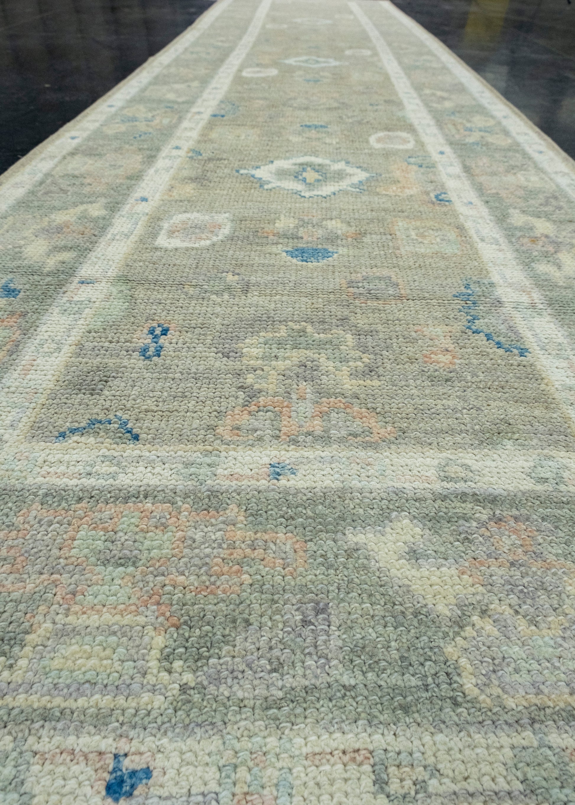 Turkish Oushak Runner Rug 2'9" x 12'1" #17835