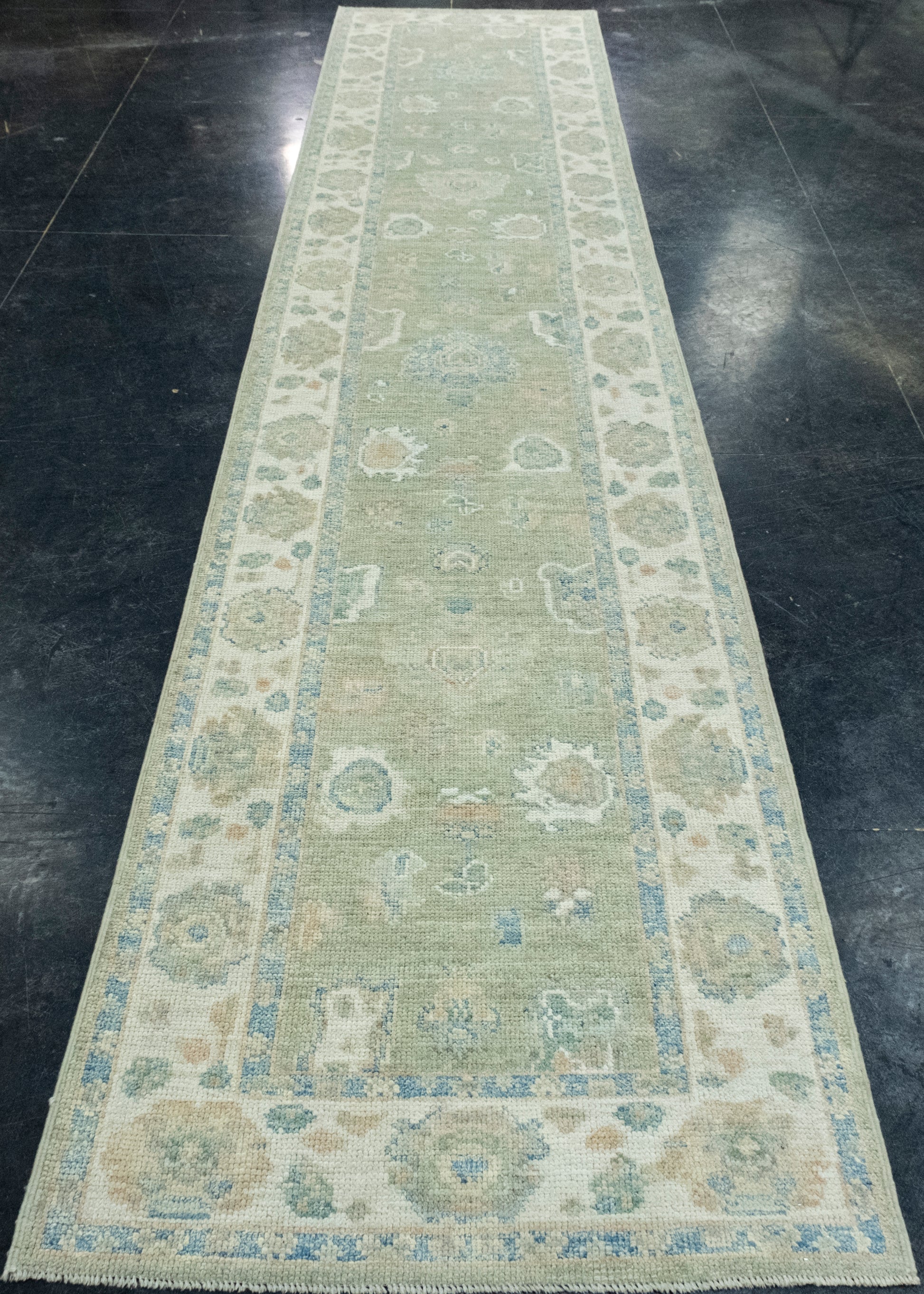 Turkish Oushak Runner Rug 2'10" x 14'2" #17736