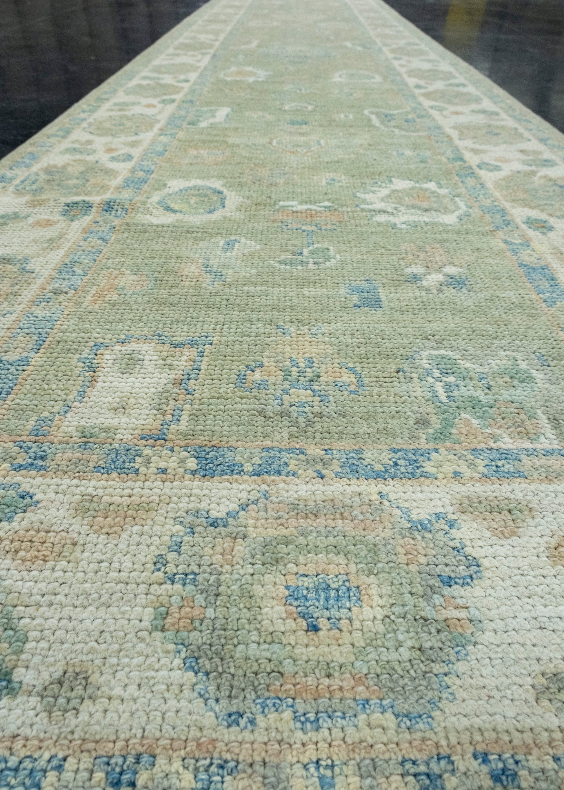 Turkish Oushak Runner Rug 2'10" x 14'2" #17736