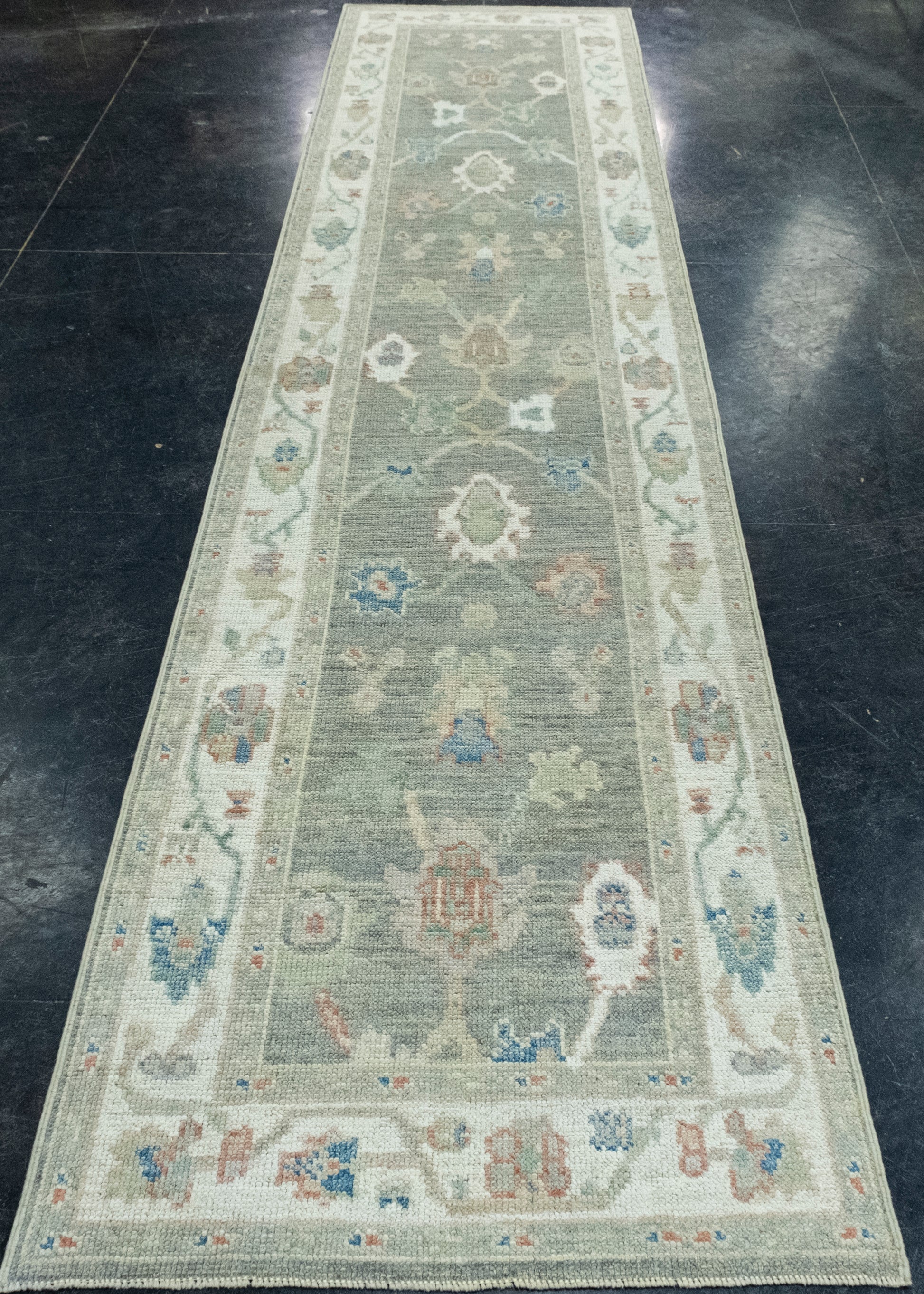 Turkish Oushak Runner Rug 2'9" x 12'5" #17778