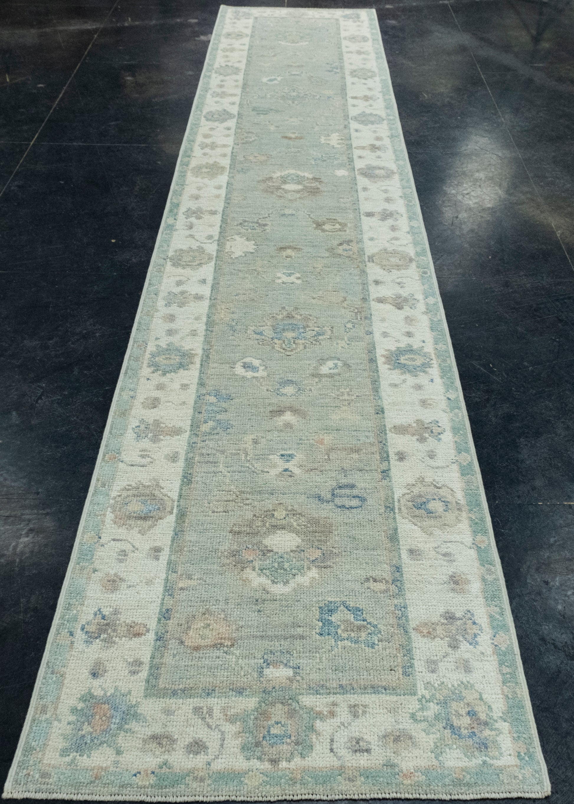 Turkish Oushak Runner Rug 2'10" x 14'2" #17940