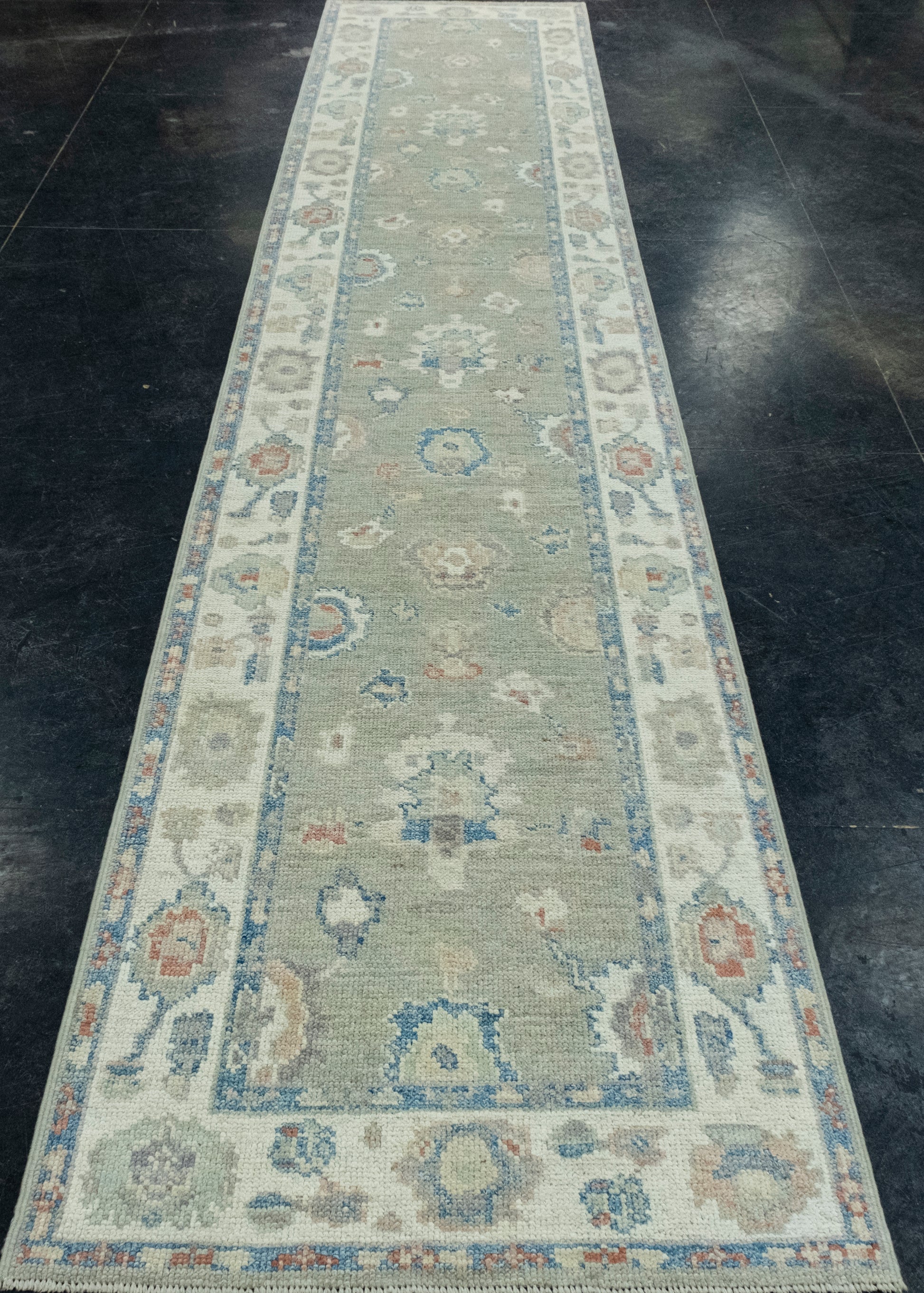 Turkish Oushak Runner Rug 2'9" x 14'1" #17706