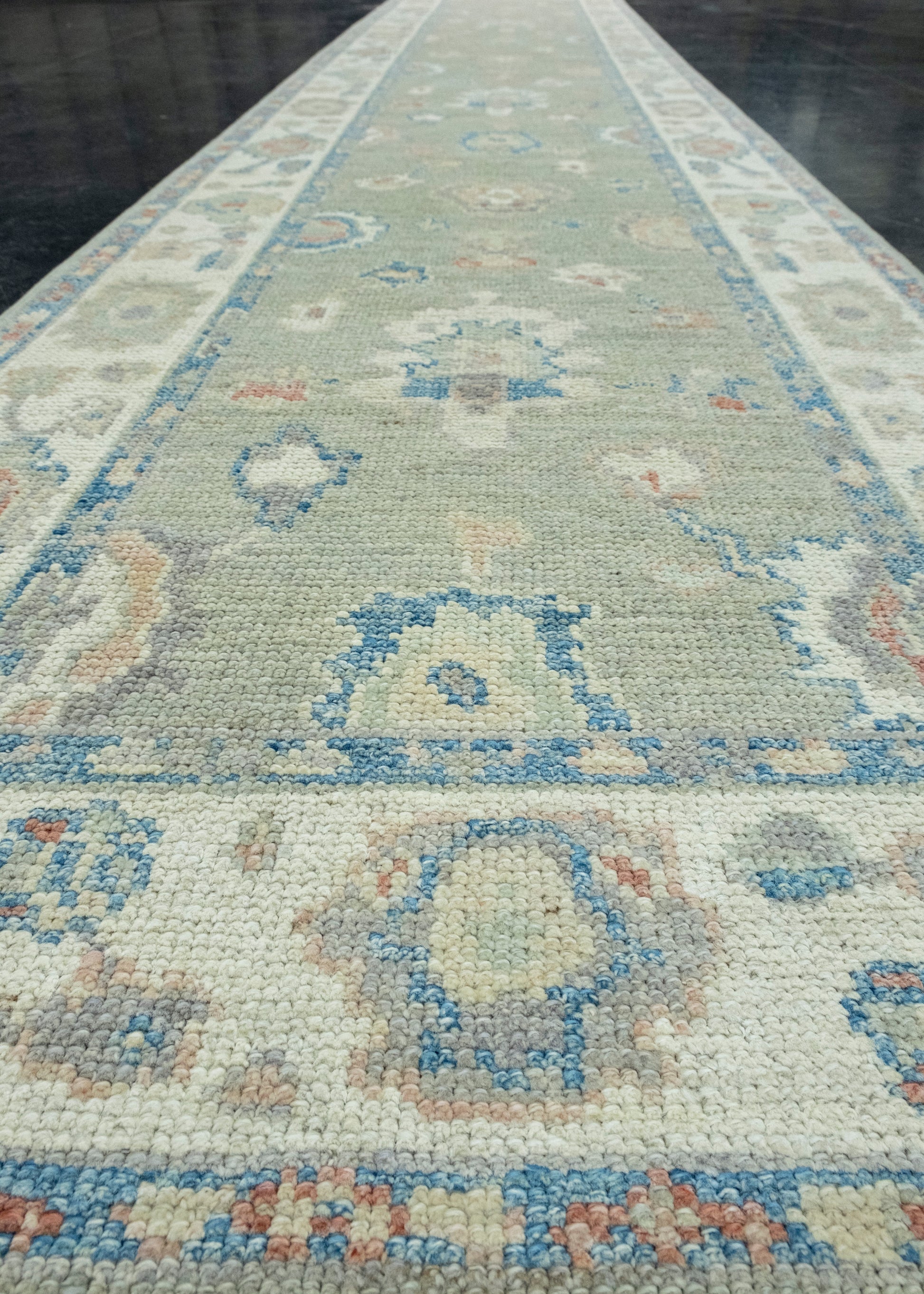 Turkish Oushak Runner Rug 2'9" x 14'1" #17706