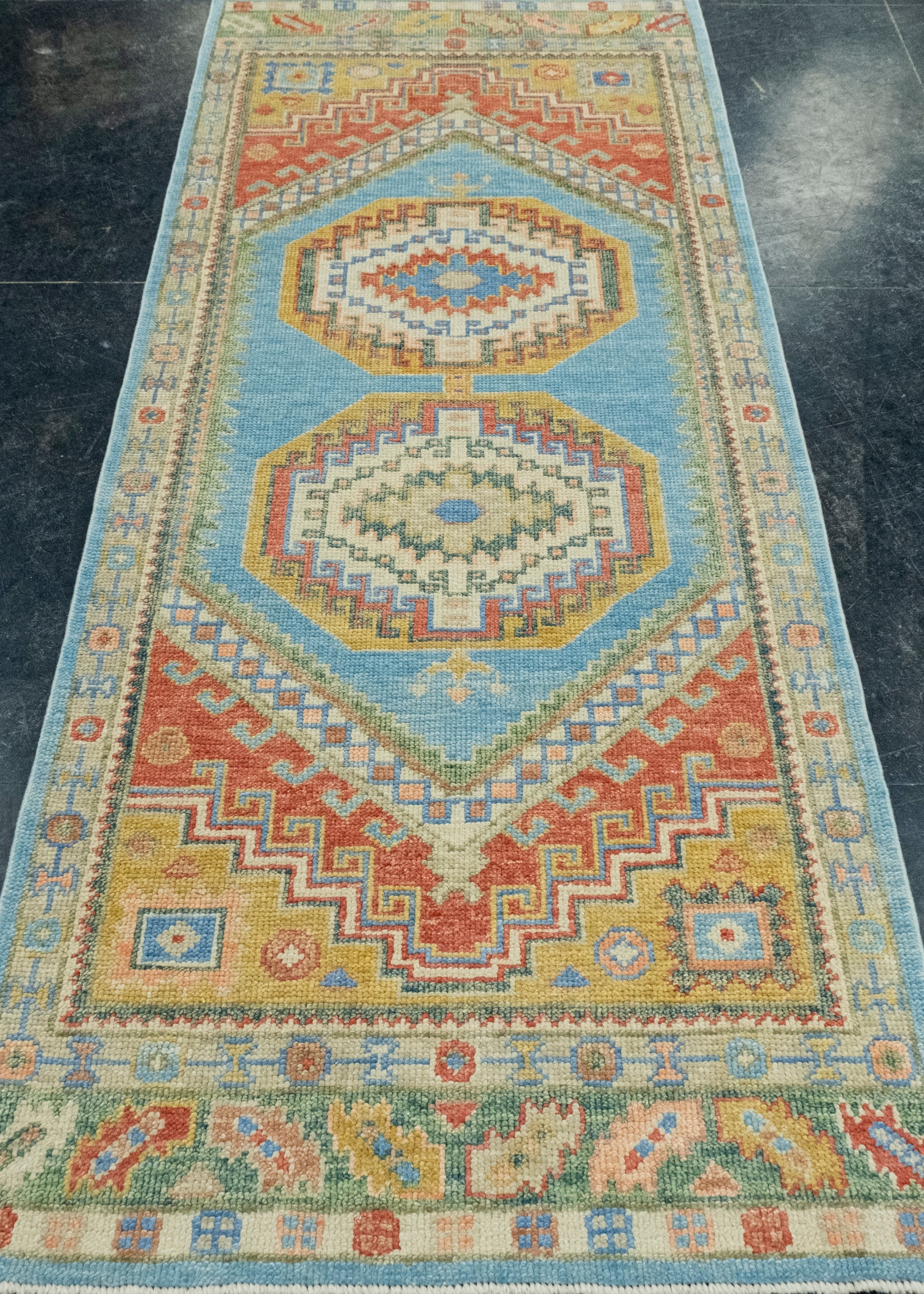 Turkish Oushak Runner Rug 3' x 7'8" #17002