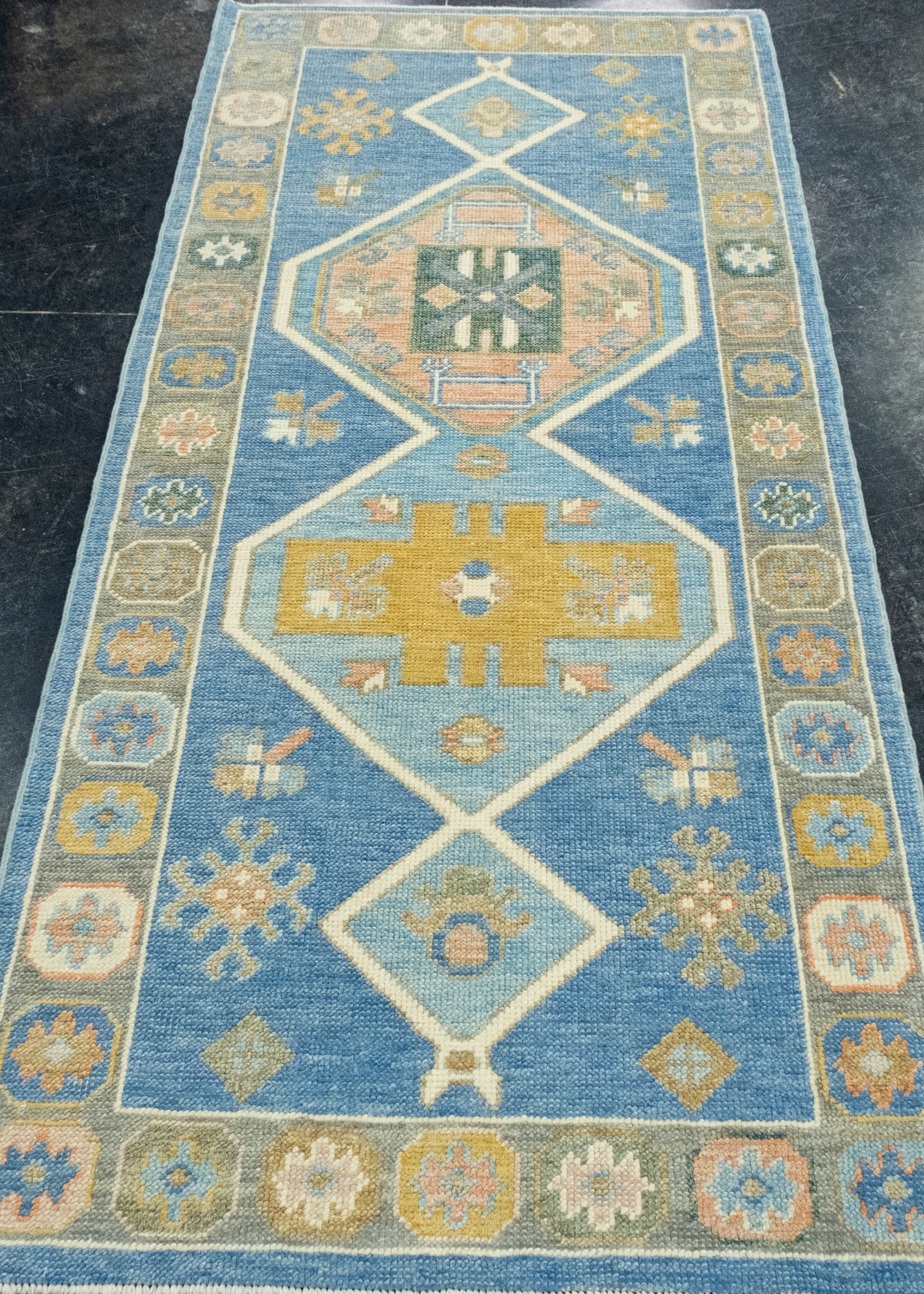 Turkish Oushak Runner Rug 2'11" x 6'6" #17176