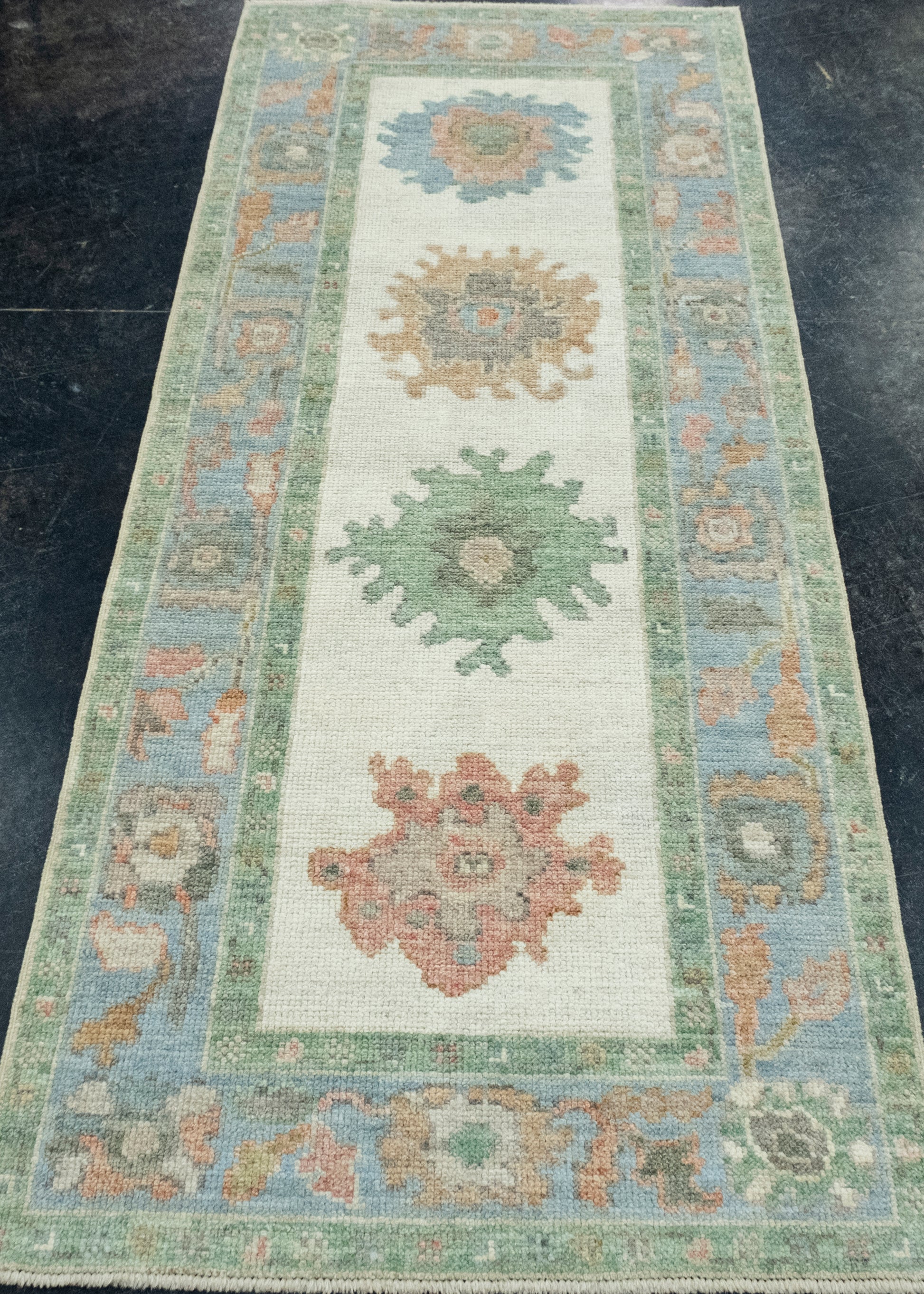 Turkish Oushak Runner Rug 2'8" x 6'6" #17520